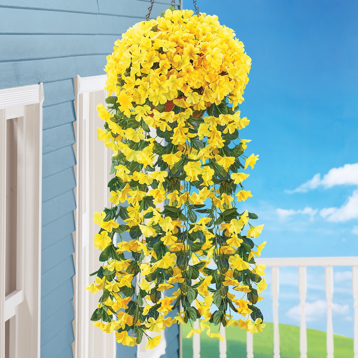 Artificial Floral Hanging Bushes - Set of 2