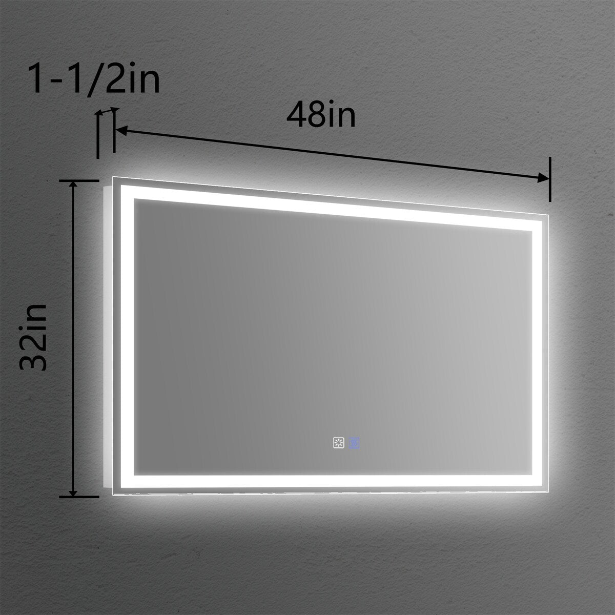 48*32 Inch LED Bathroom Vanity Mirror with Light