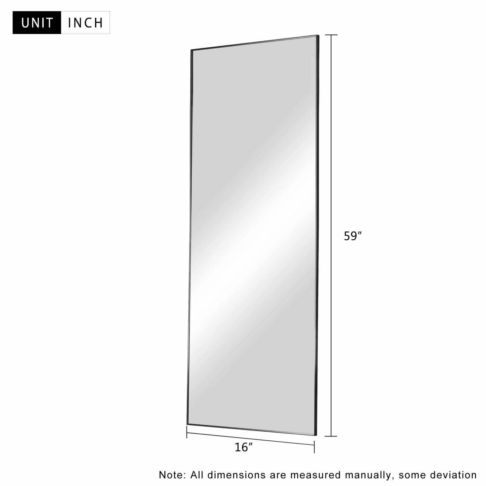 Aluminum Alloy Full-length Hanging, Leaning, or Standing Mirror