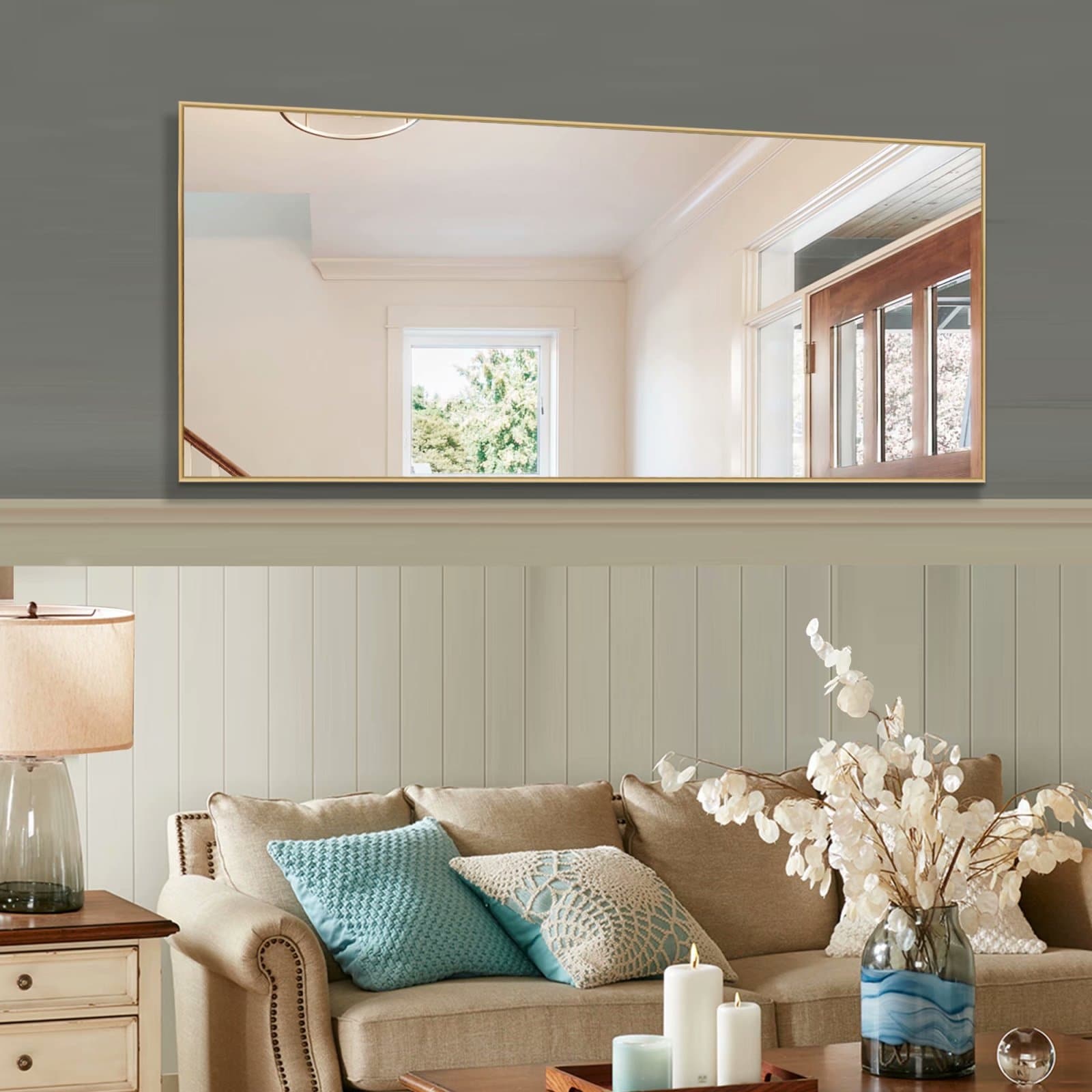 Aluminum Alloy Full-length Hanging, Leaning, or Standing Mirror