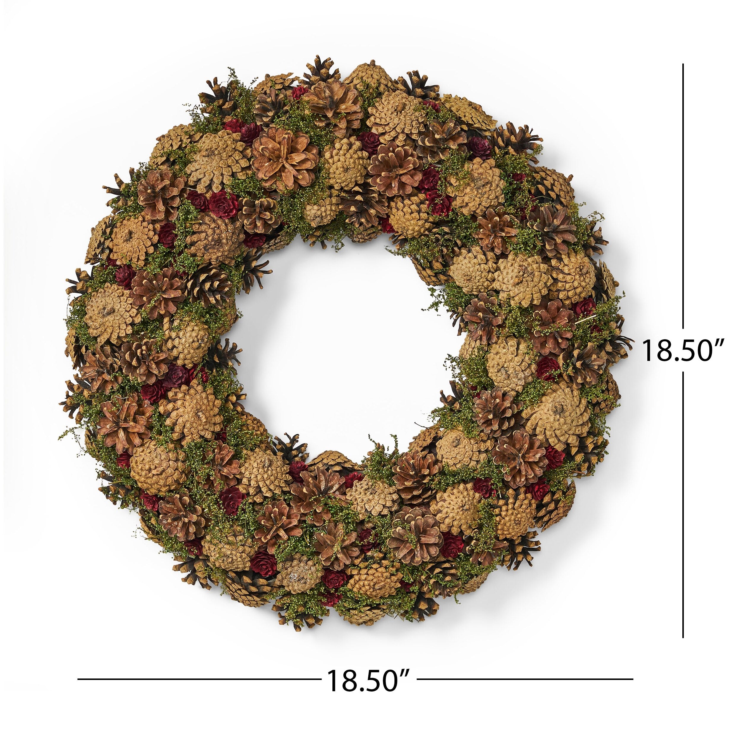 Antonio 18.5 Pine Cone Artificial Christmas Wreath, Natural by Christopher Knight Home