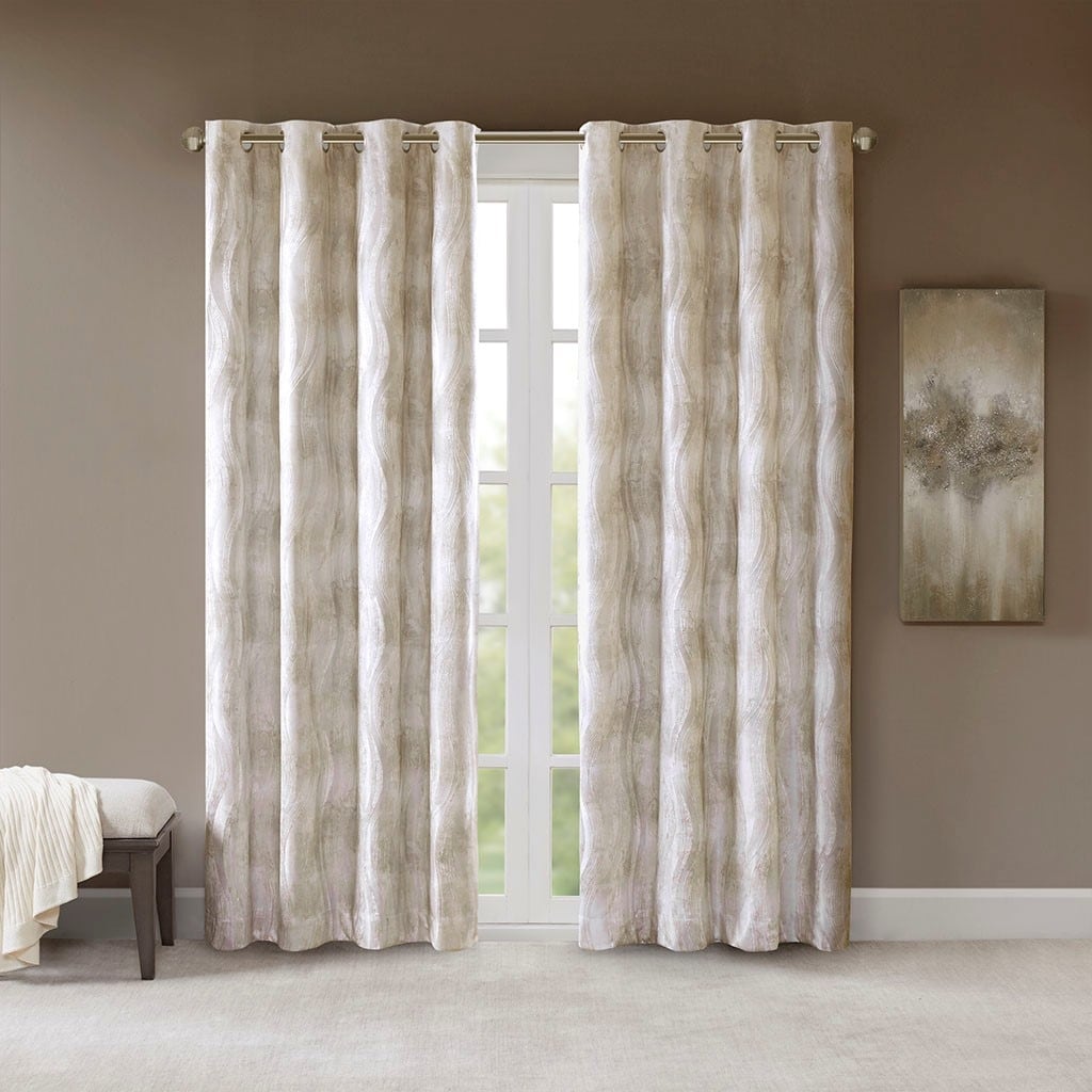 Jacquard Grommet Top Total Blackout Curtain Panel