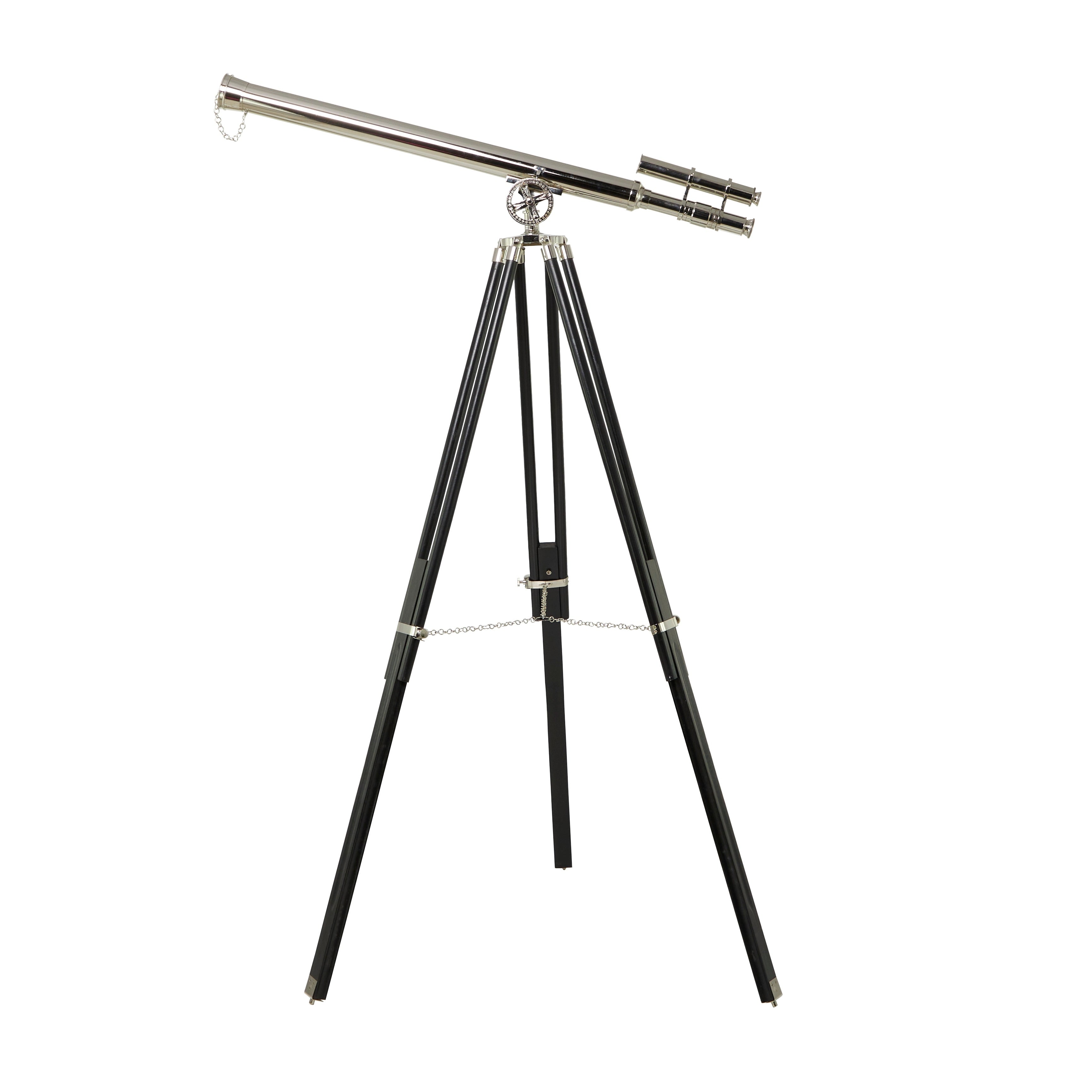 Polished Vintage Metal Telescope - Silver, Gold, Brass