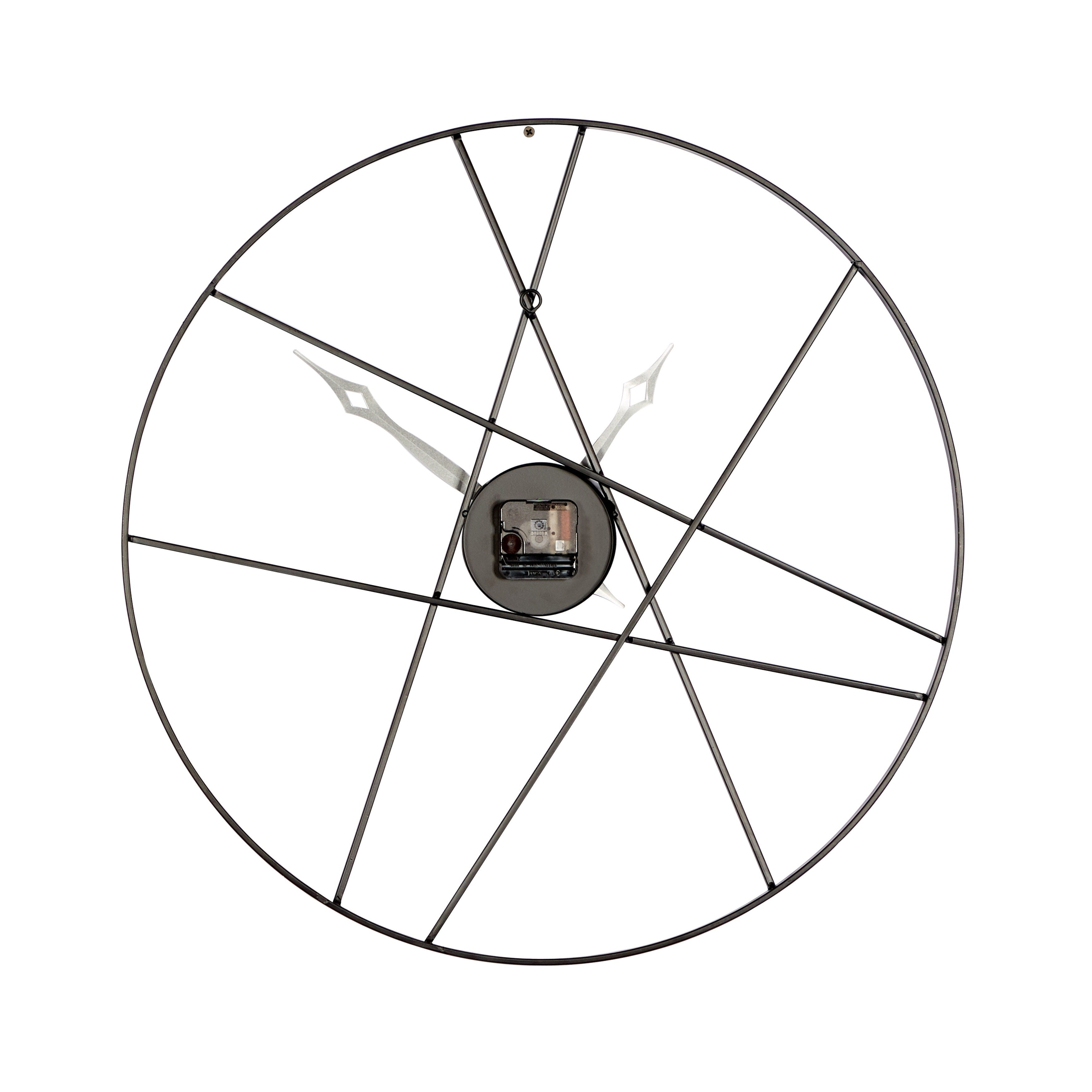 Black Iron Simple Modern Contemporary Abstract Round Wall Clock 24 - 24 x 2 x 24