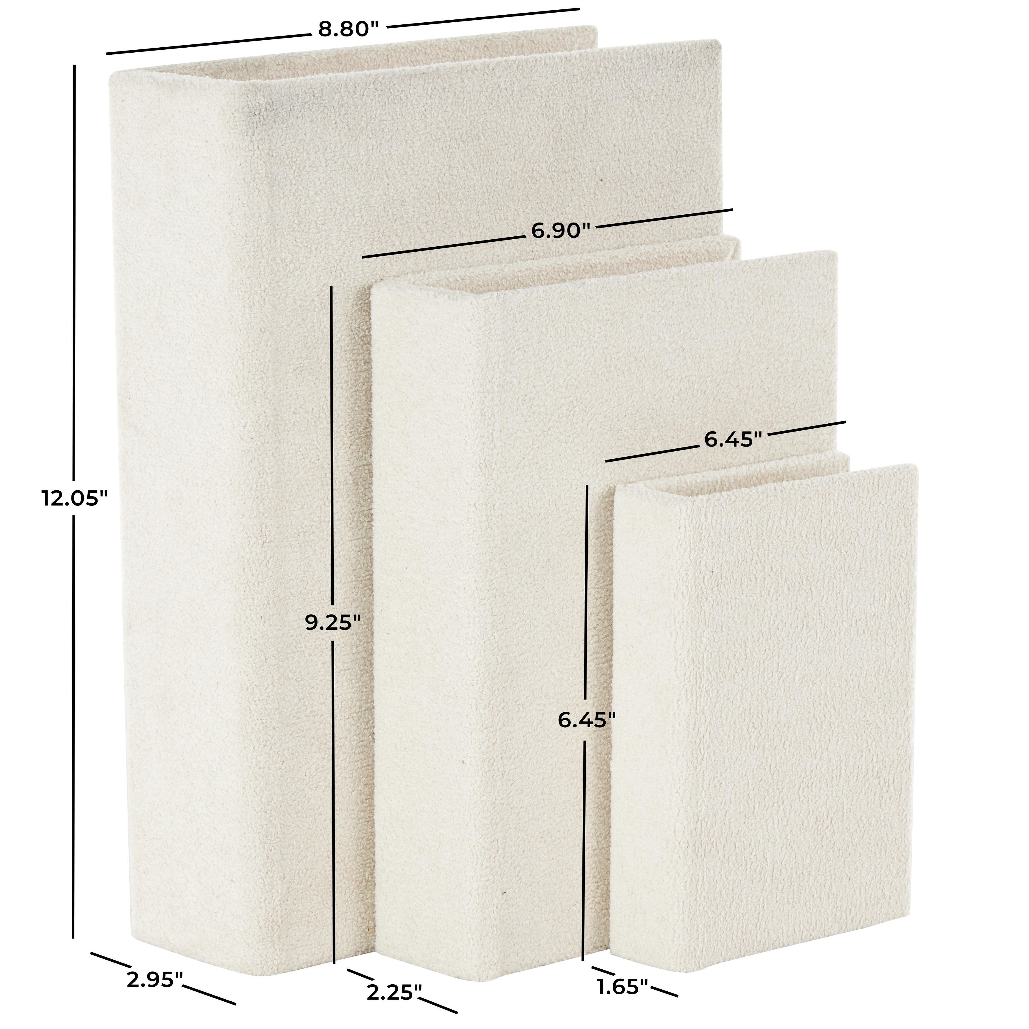 Linen Leather or Wooden Fabric Storage Book Decorative Box - Set of 3 or 4 Multi Colored - Roche River Decor