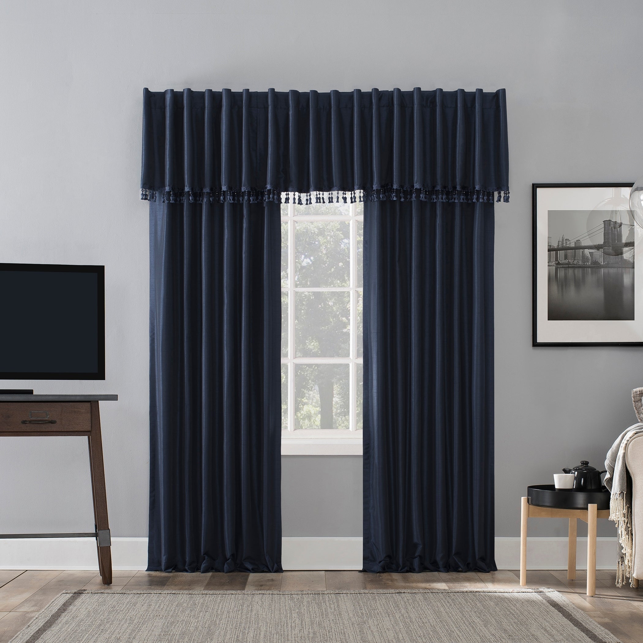 Sun Zero Evelina Faux Dupioni Silk Thermal Extreme Total Blackout Back Tab Curtain Panel, Single Panel