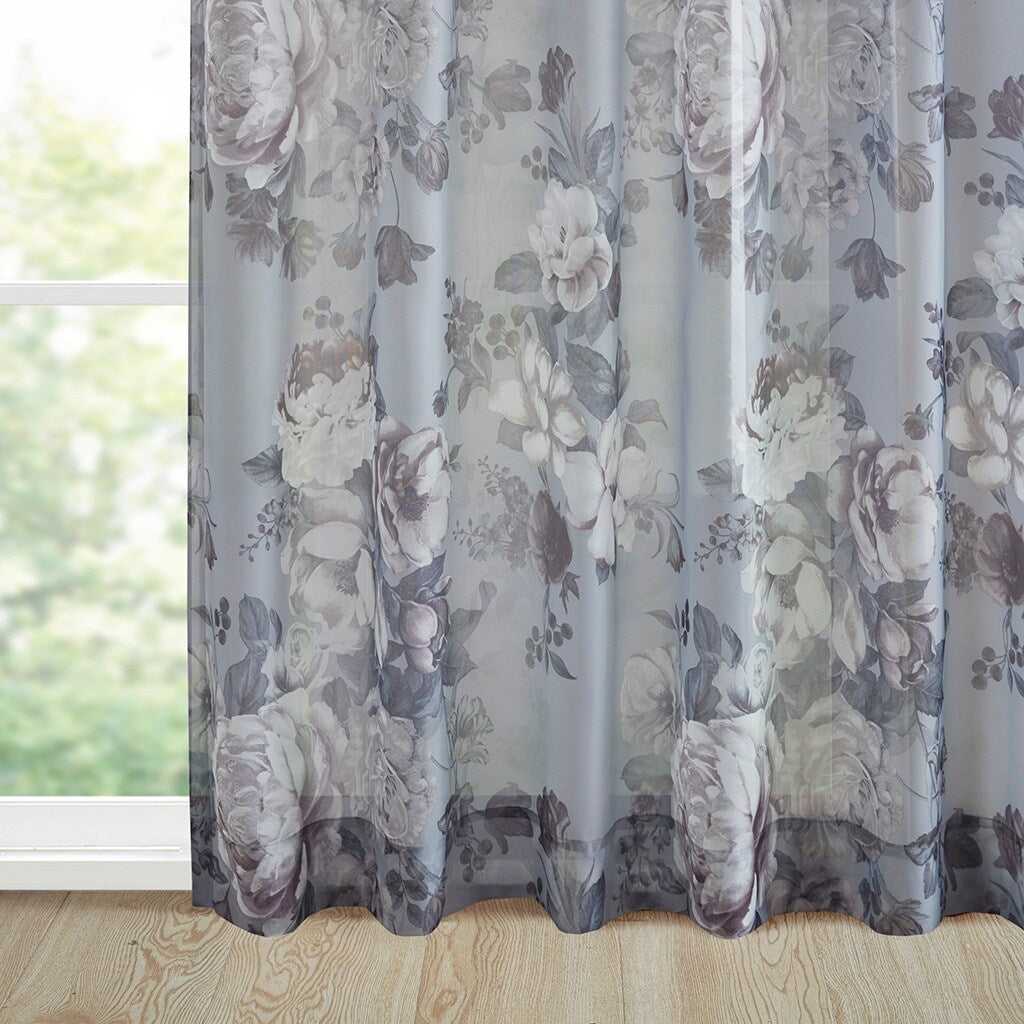 Rod Pocket and Back Tab Voile Sheer Curtain