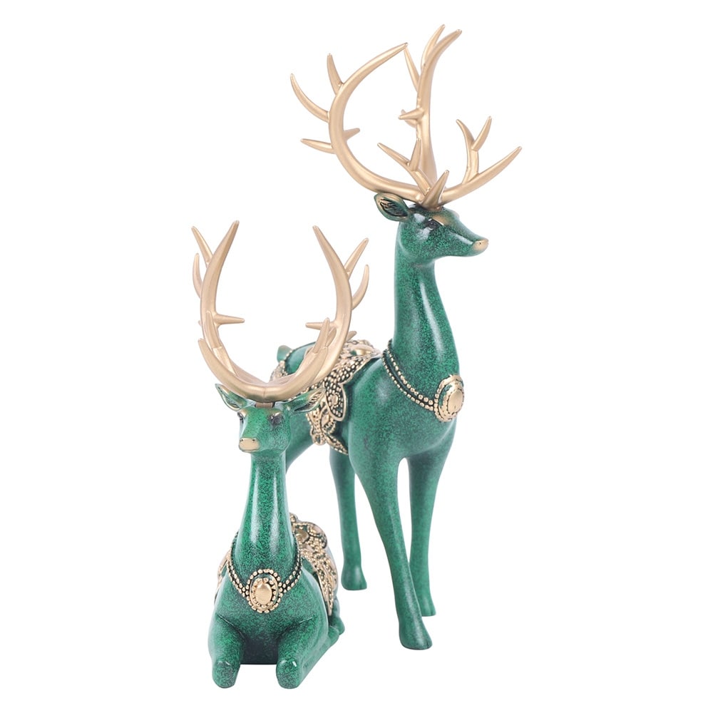 Blue Deer Figurine Home Decor Resin Sculpture Decorative Gifts