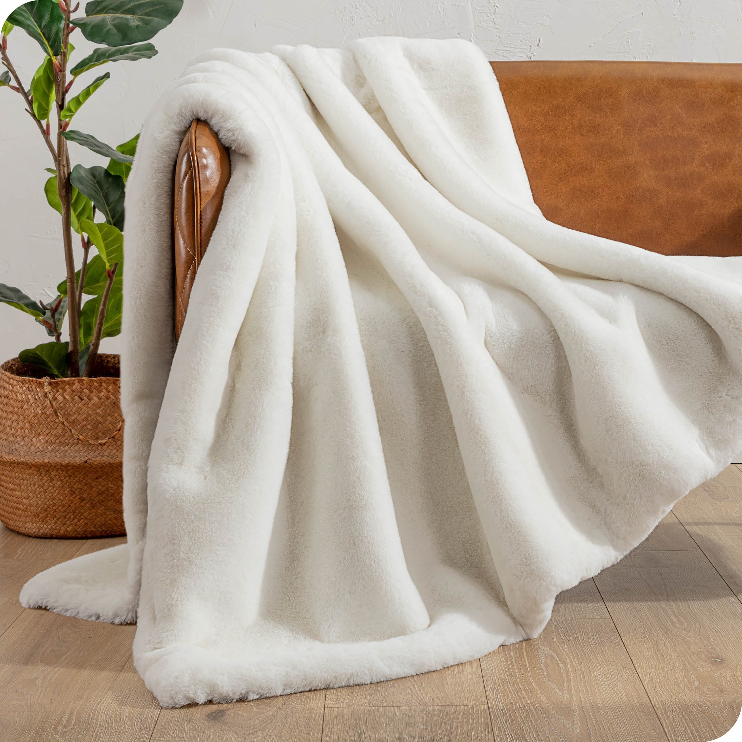 Bare Home Faux Fur Blanket - Ultra-Soft Blanket - Luxurious Fuzzy Warm