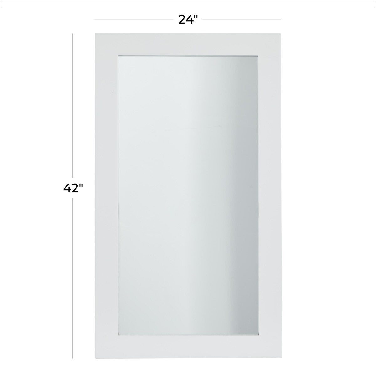 Wooden Rectangular Minimalistic Room Wall Mirror - White or Black - Roche River Decor