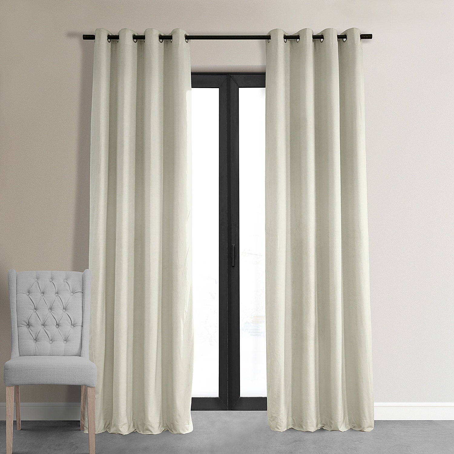 Exclusive Fabrics Signature Grommet Velvet Blackout Curtain (1 Panel)