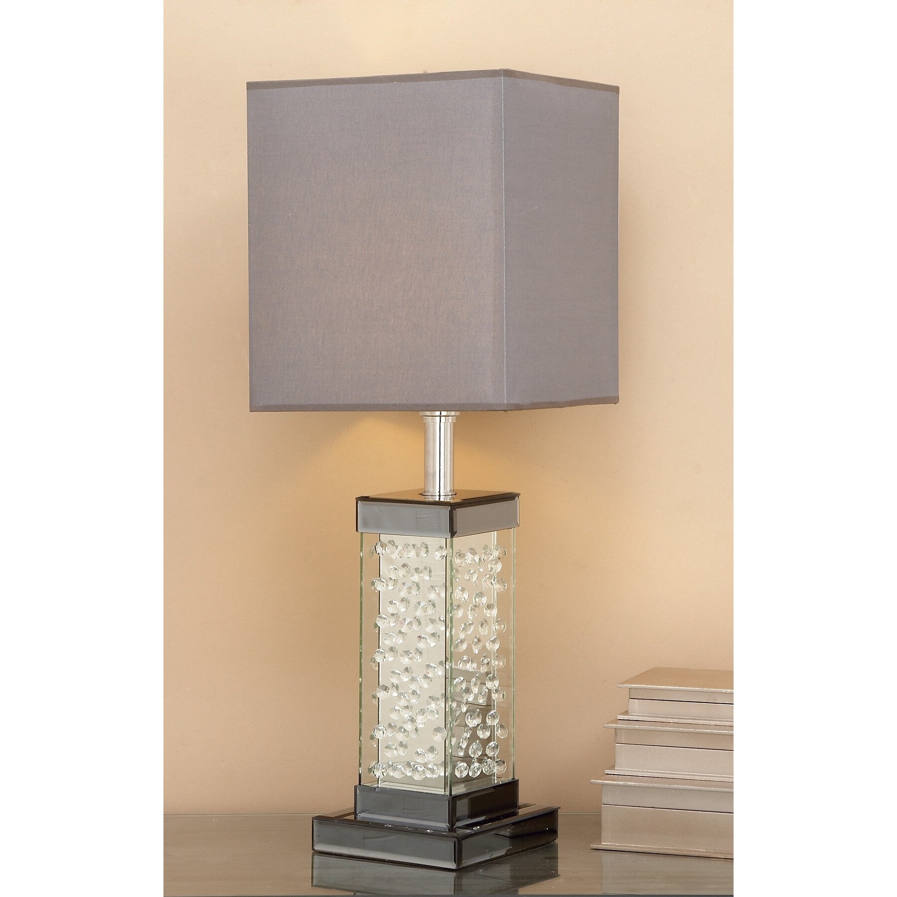 Grey Glass Glam Table Lamp 31 x 11 x 11 - 11 x 31