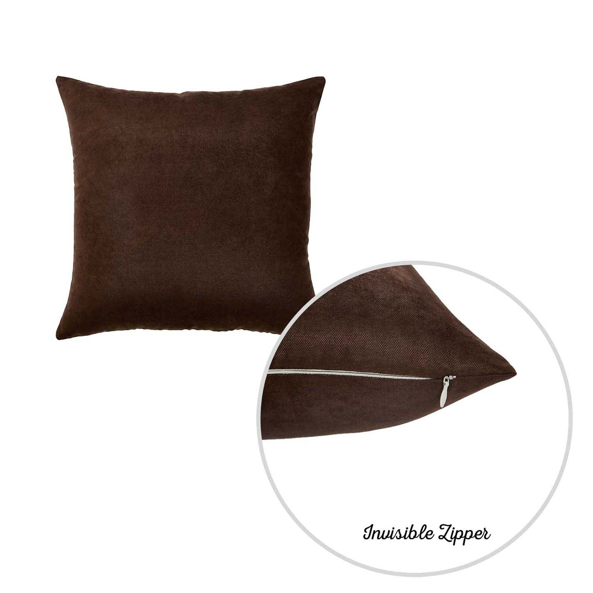 Honey Set of 2 Decorative Throw Pillow Cover Solid Color