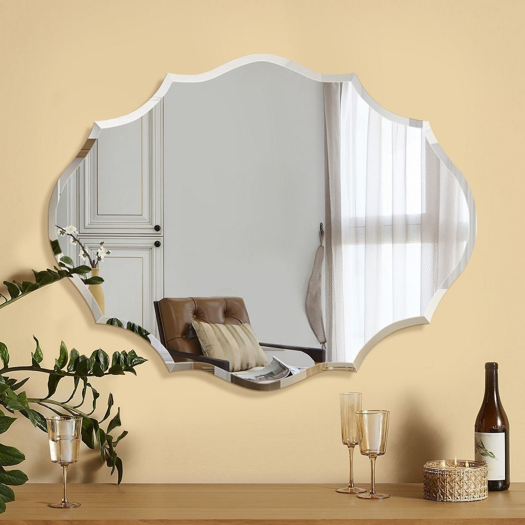 Mirror Trend Beveled Accent Frameless Wall Mirror