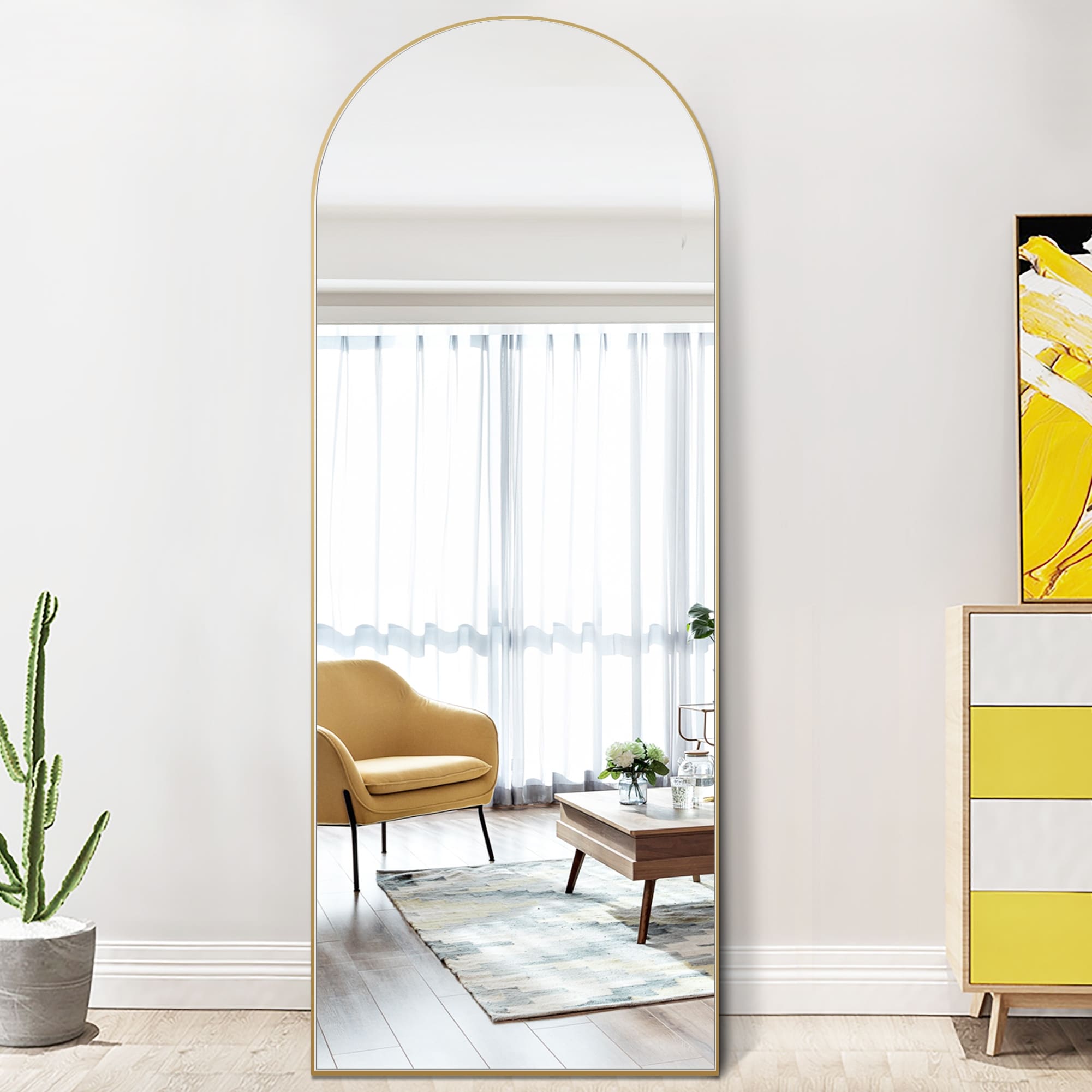 Lumioca Arched Full Length Standing Floor/ Wall Mirror