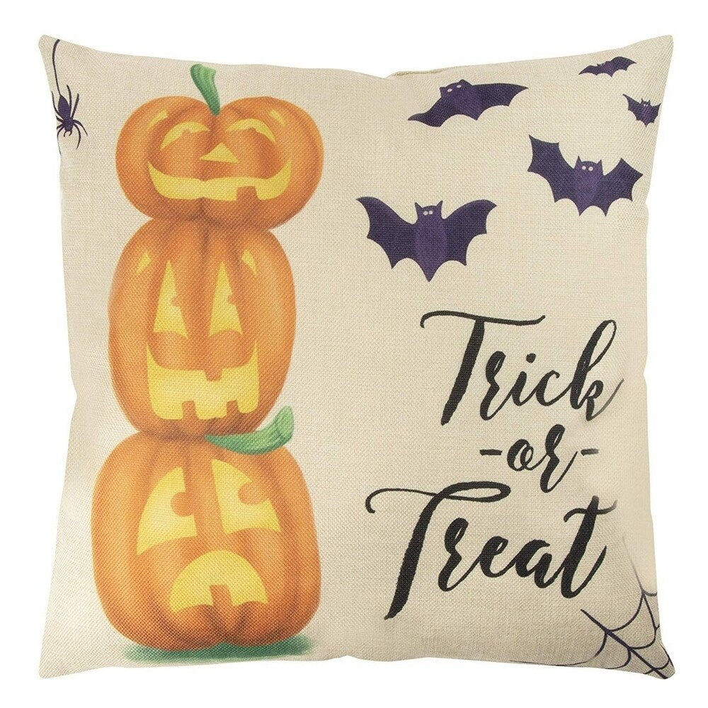 4 Halloween Throw Pillow Covers, Festive Home Decor Cushion, 18 x 18 Pillows