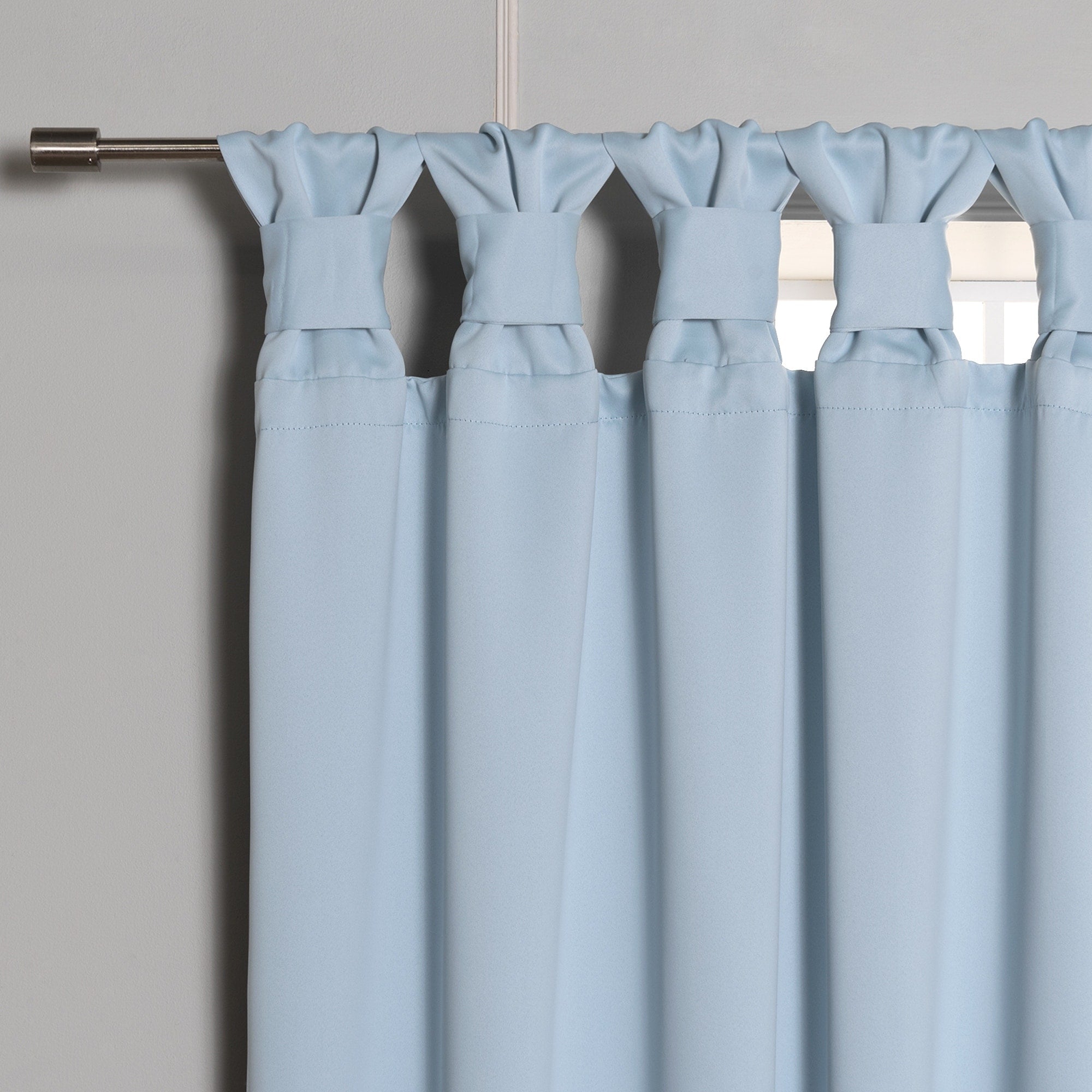 Aurora Home Thermal Insulated Blackout Knotted Tab Curtains