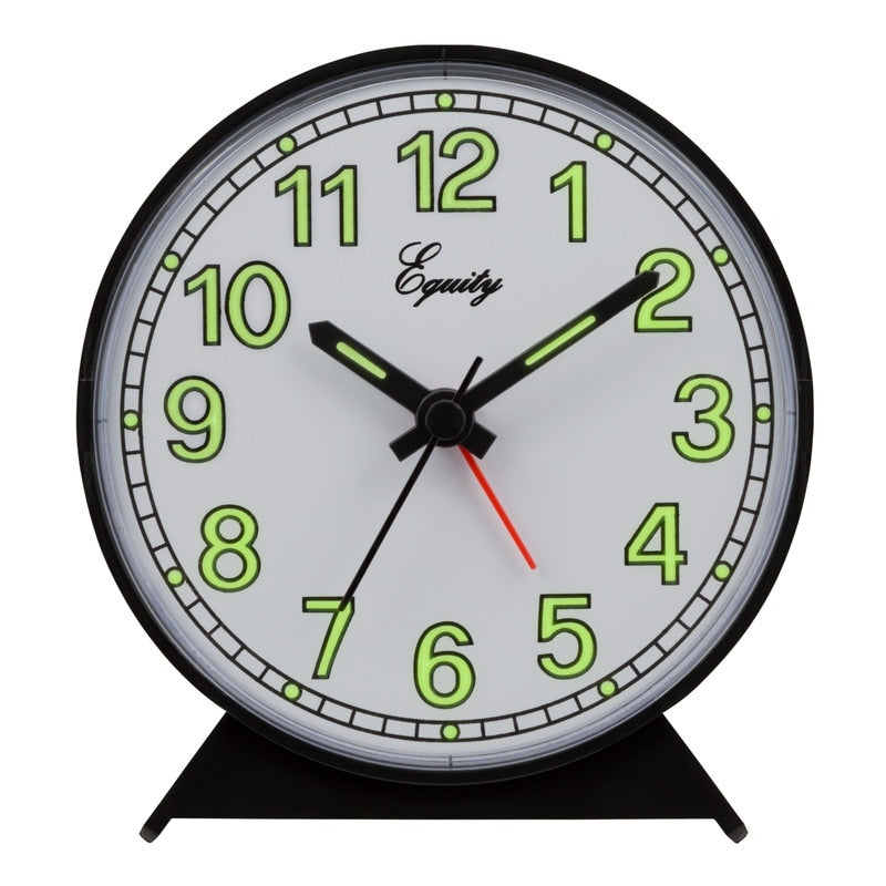 Equity by La Crosse 14077 Black Battery-Operated Analog Alarm Clock