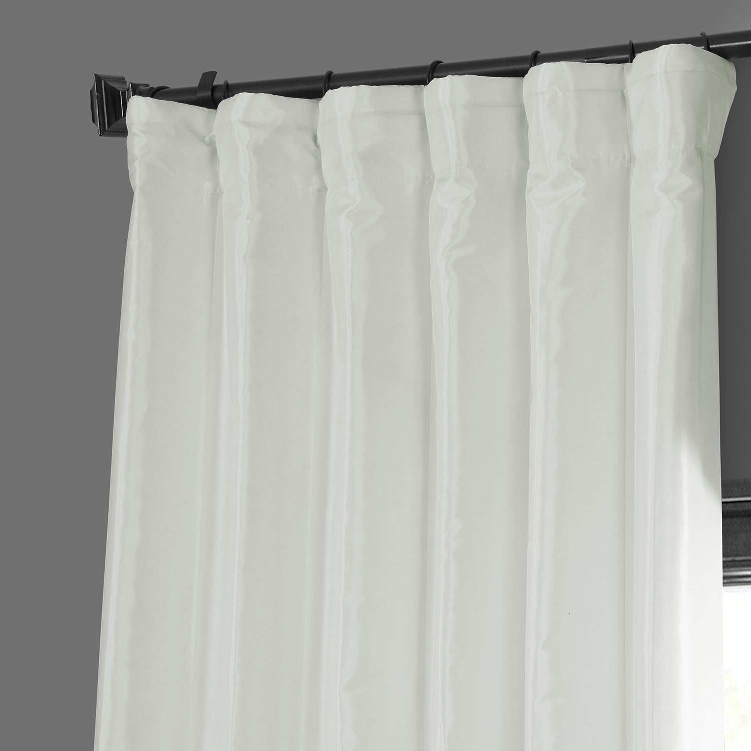 Exclusive Fabric Faux Silk Taffeta Solid Blackout Curtain (1 Panel)