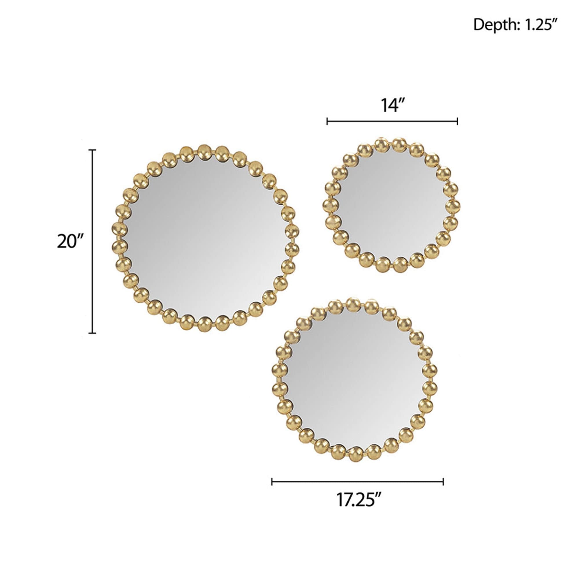 Madison Park Signature Marlowe Beaded Round Wall Mirror