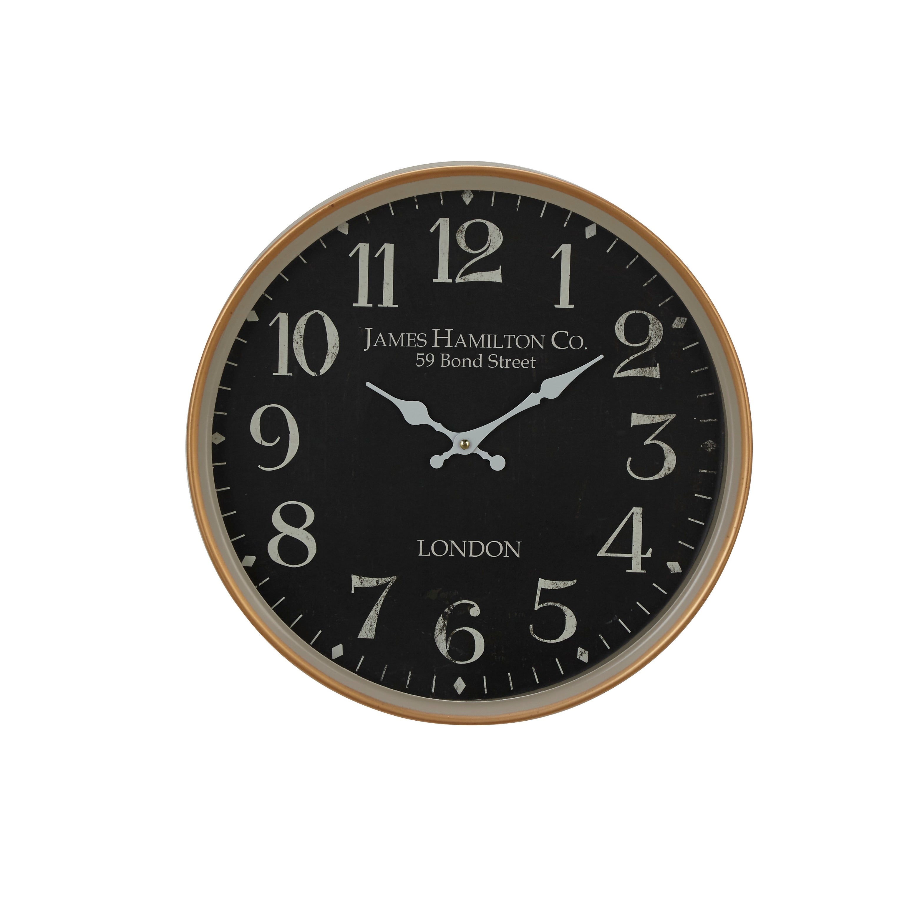 Black Iron Traditional Wall Clock No Theme 16 x 16 x 3