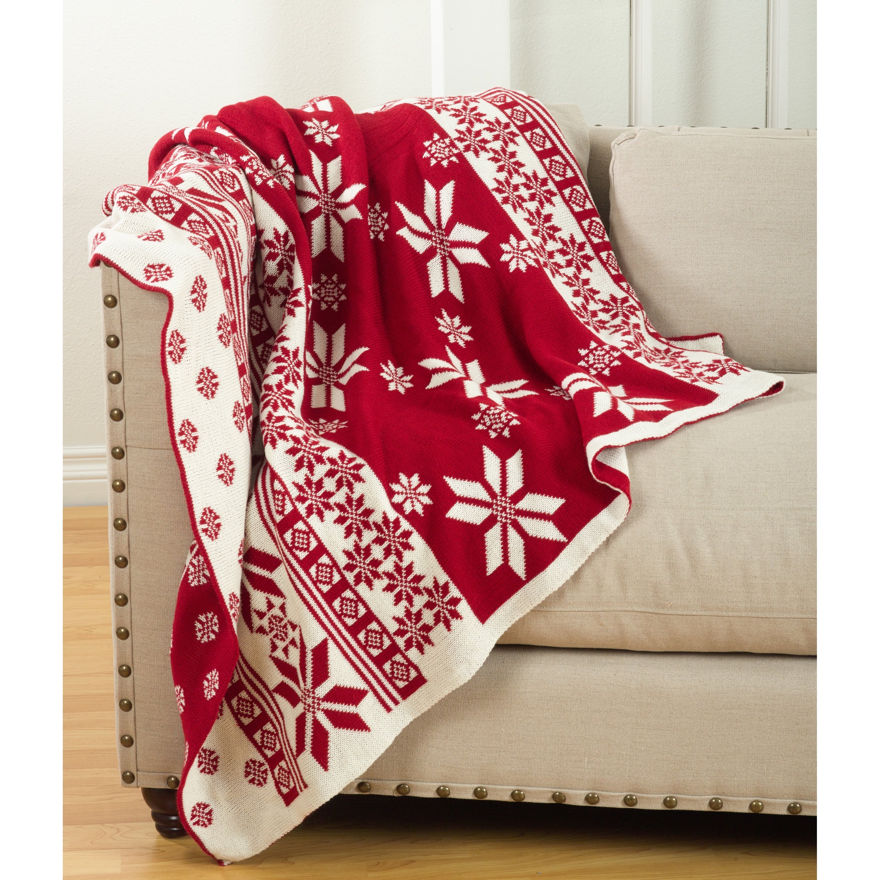 Sevan Collection Knitted Christmas Design Throw Blanket