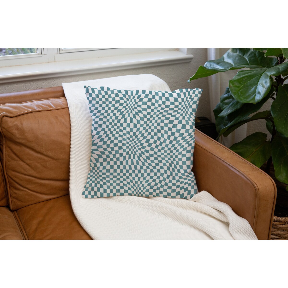 PSYCHEDELIC PUCKER TEAL Accent Pillow by Kavka Designs