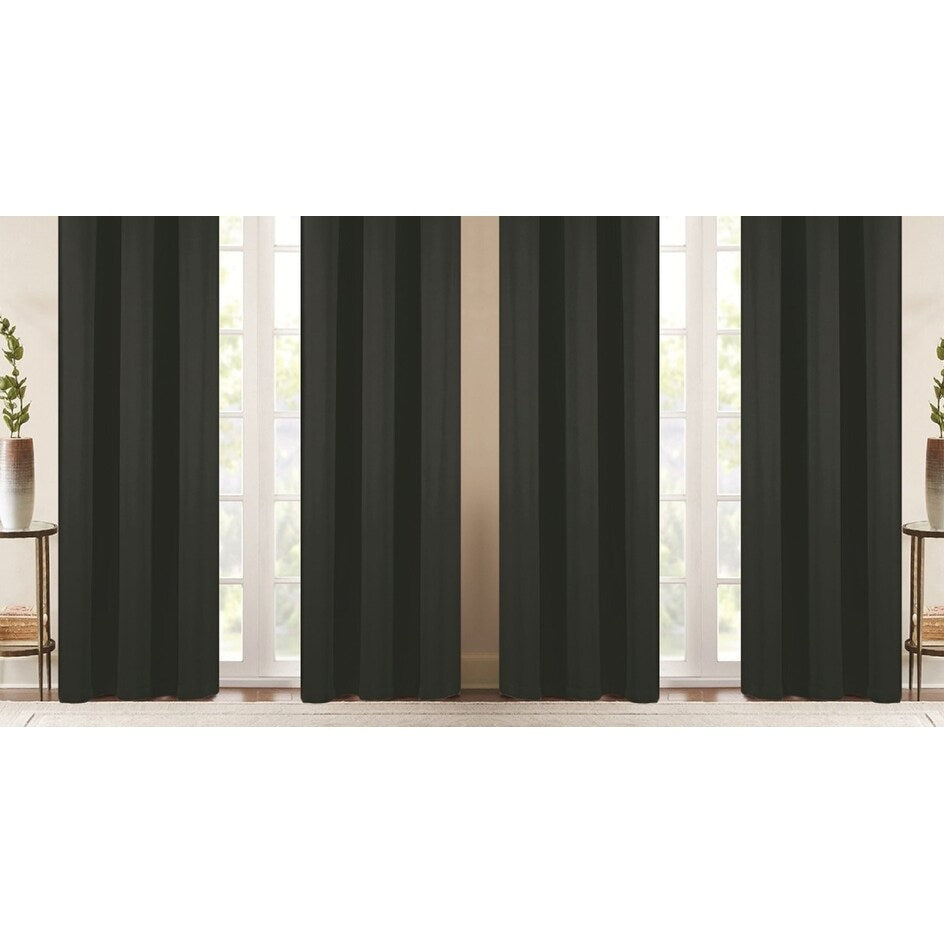 J&V Textiles 4 Panels Room Darkening Thermal Insulated Blackout Grommet Window Curtain Panels for Living Room - 38X84