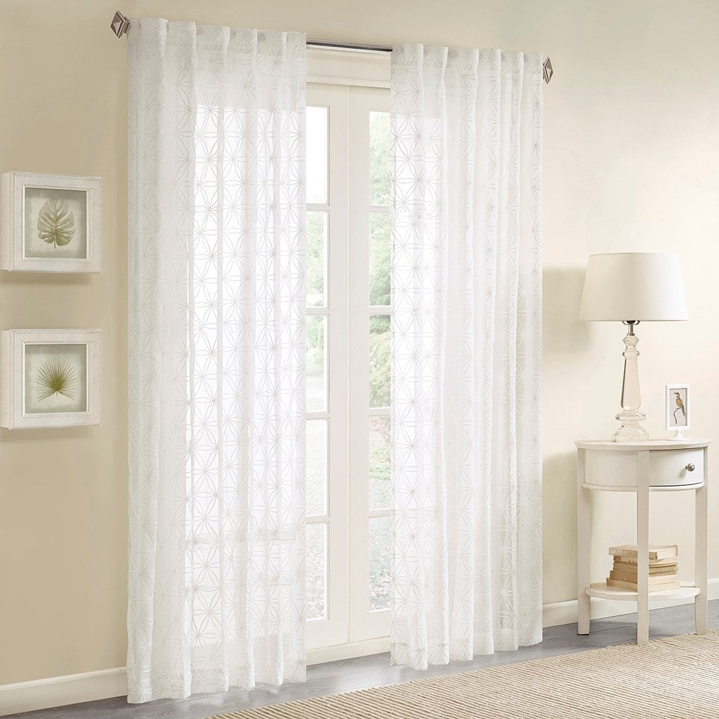 Sheer Embroidered Window Curtain