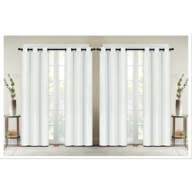 J&V Textiles 4 Panels Room Darkening Thermal Insulated Blackout Grommet Window Curtain Panels for Living Room - 38X84