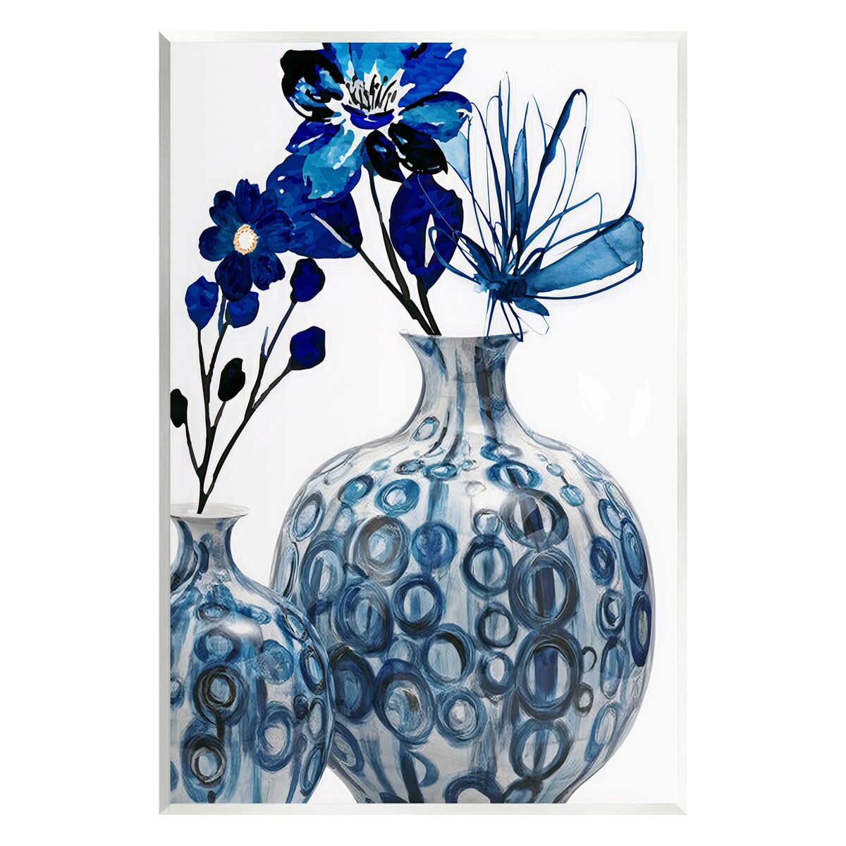 Stupell Modern Blue Floral Ornate Vase Wall Plaque Art by Jesse Keith