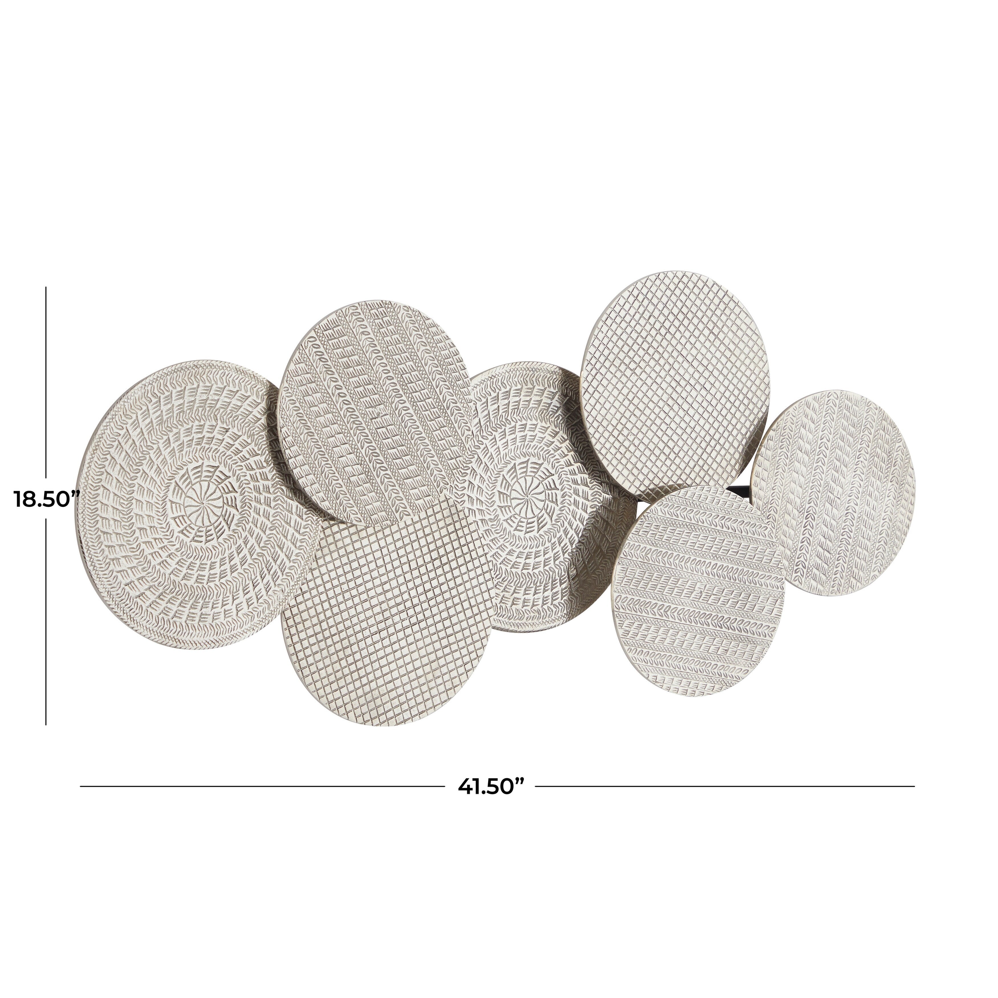 Stylish Aluminum Carved Designs Plate Wall Decor (Set of 3) - Silver or Black