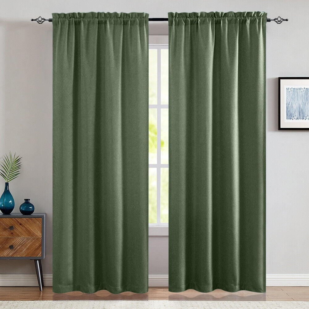 2 Pcs 2.5 Inch Rod Pocket Insulated Blackout Curtains 40x84