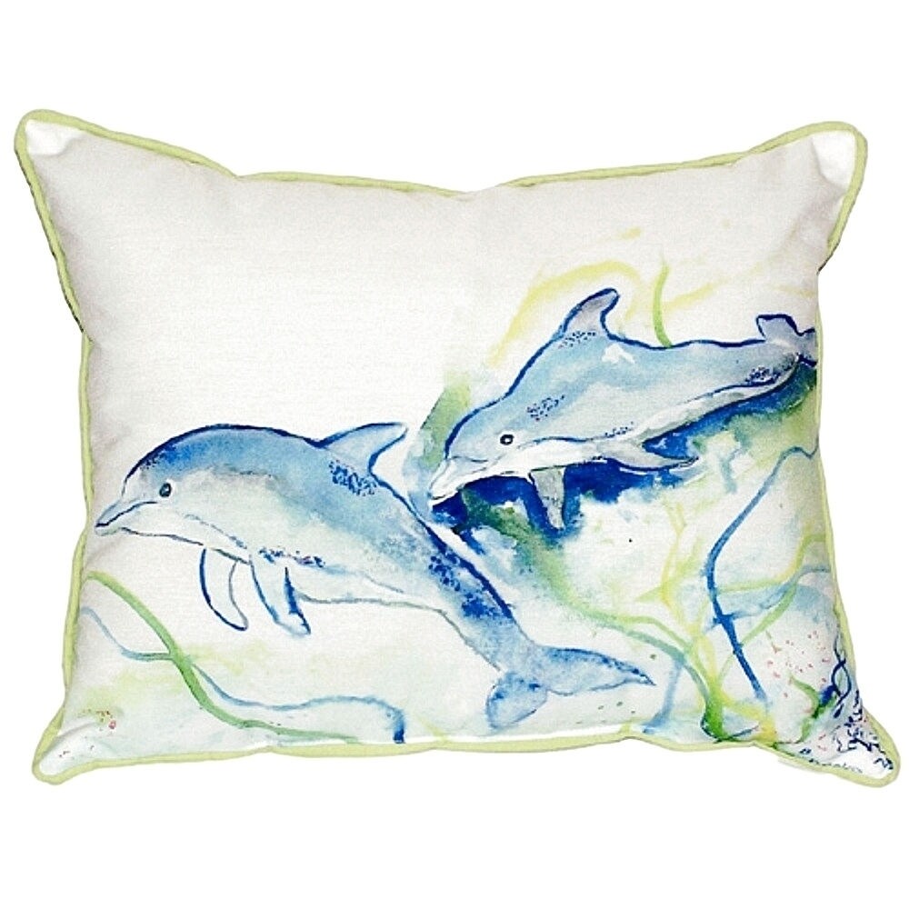 Betsy's Dolphins Small Indoor/ Outdoor Throw Pillow