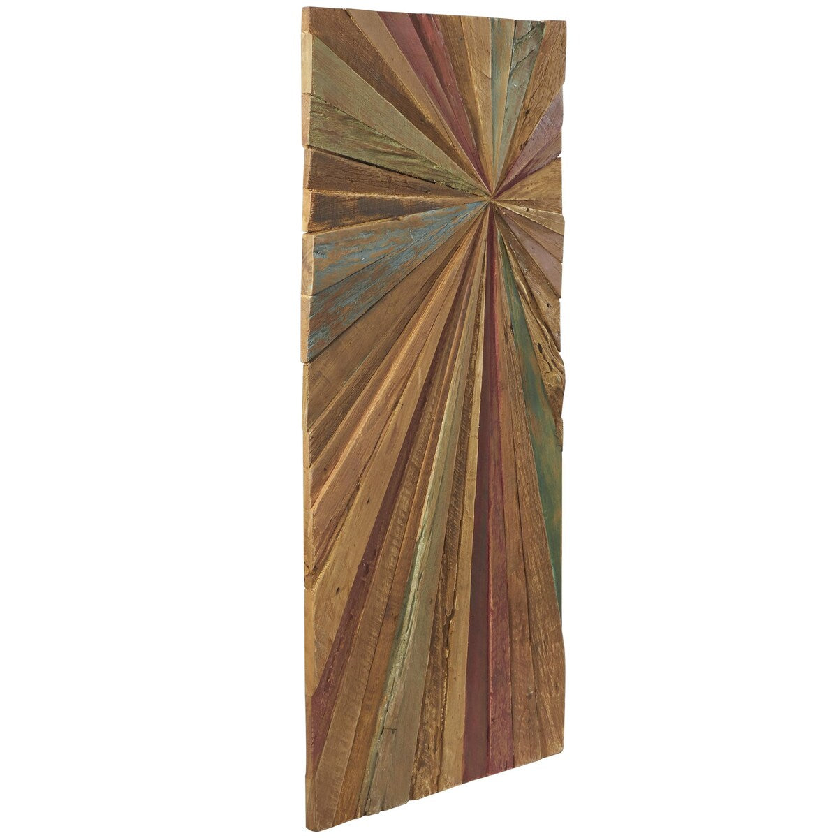 Teak Wood Starburst Handmade Radial Home Wall Decor - Brown - Roche River Decor