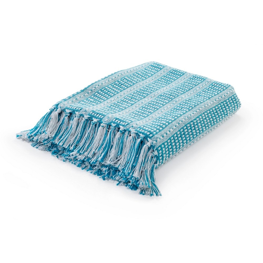 Sevita Ridgeline Striped Standard Size Throw Blanket with Fringe