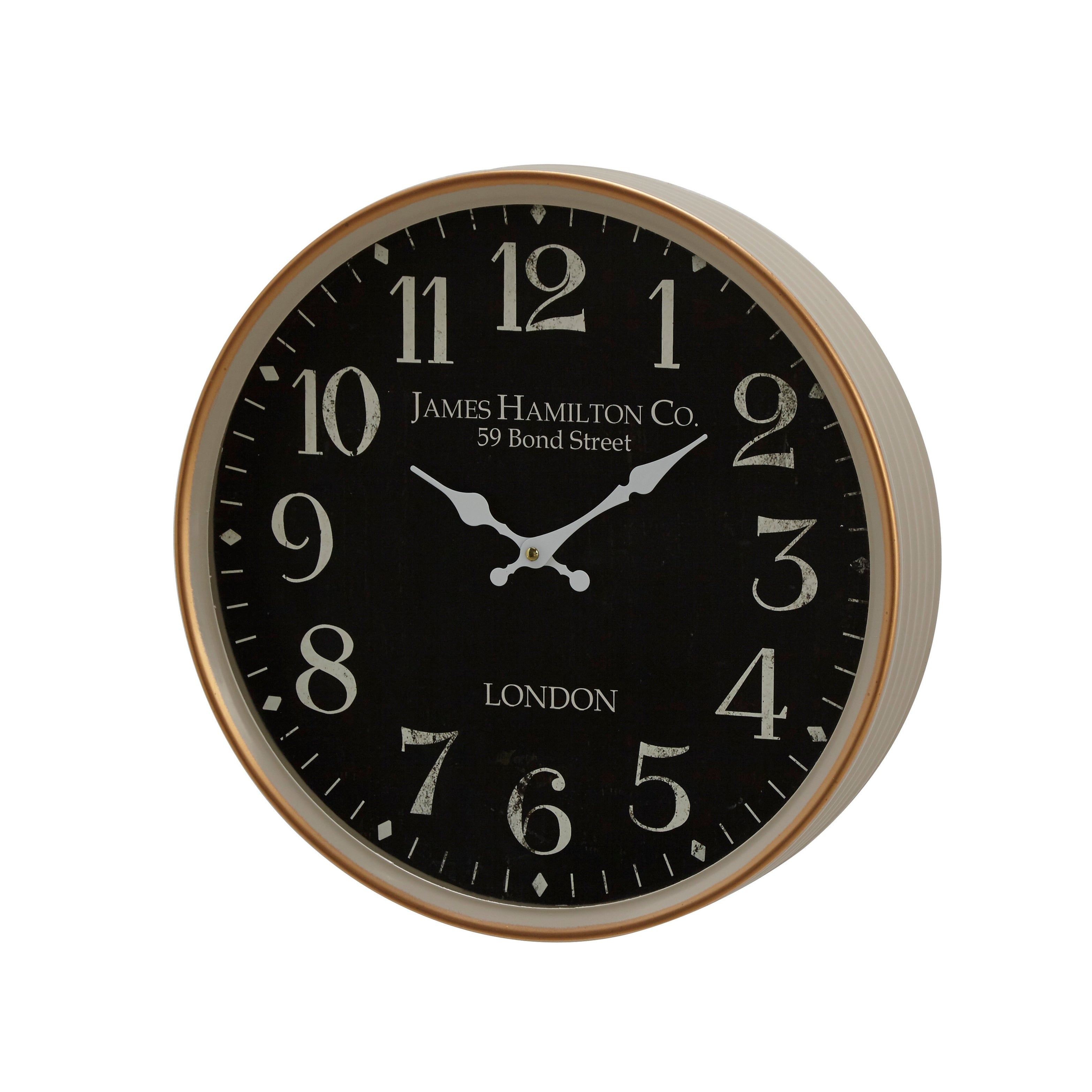 Black Iron Traditional Wall Clock No Theme 16 x 16 x 3