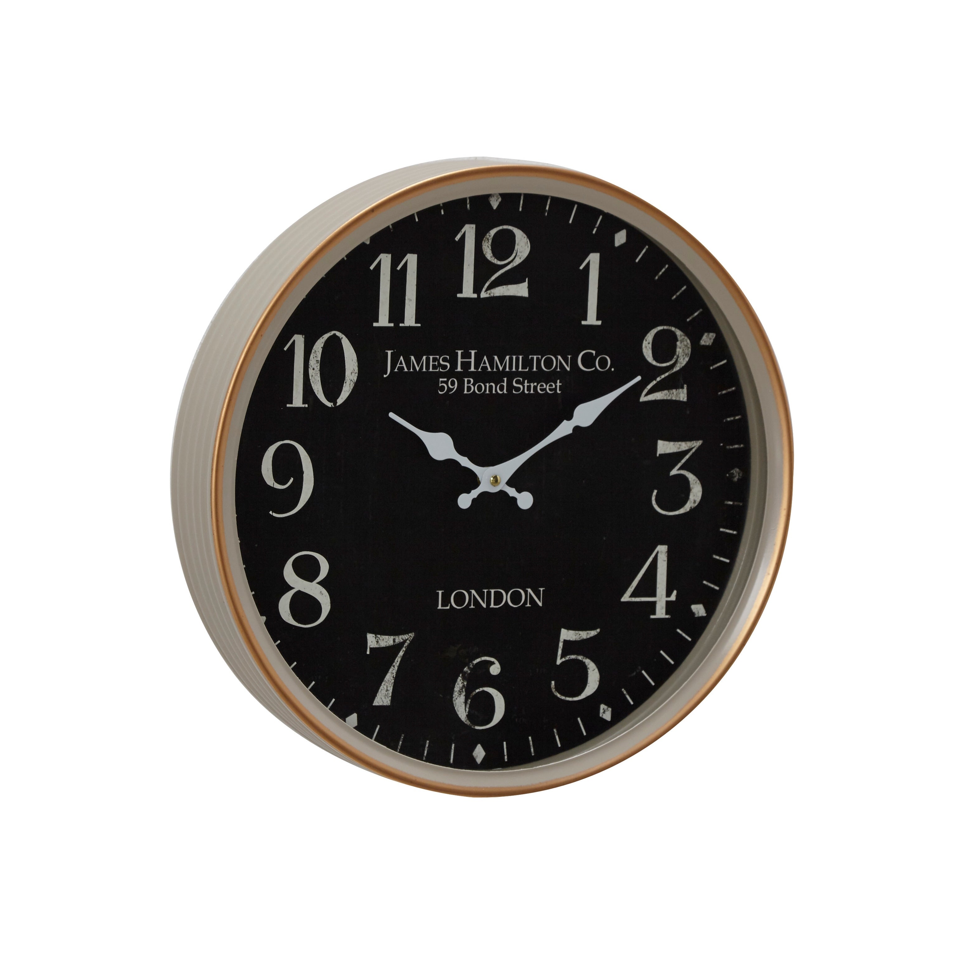 Black Iron Traditional Wall Clock No Theme 16 x 16 x 3