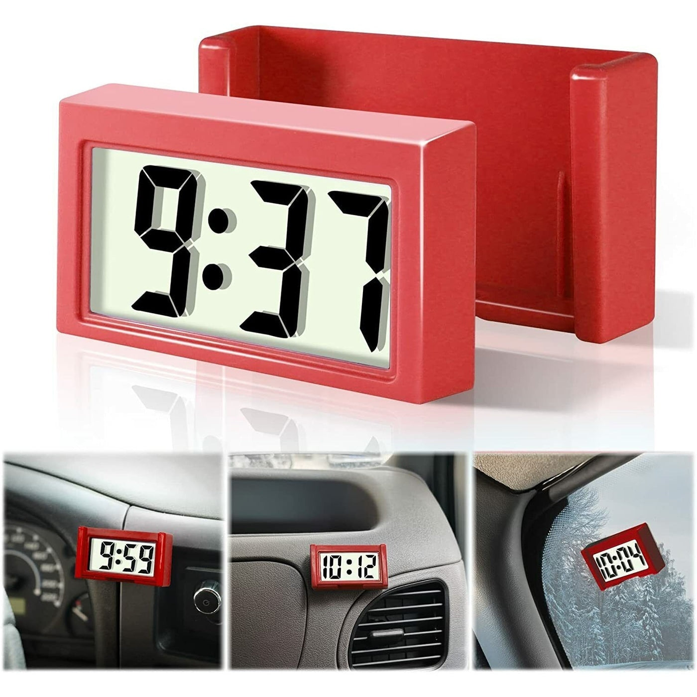 Vehicle Adhesive Digital Clock with Jumbo LCD - Dashboard