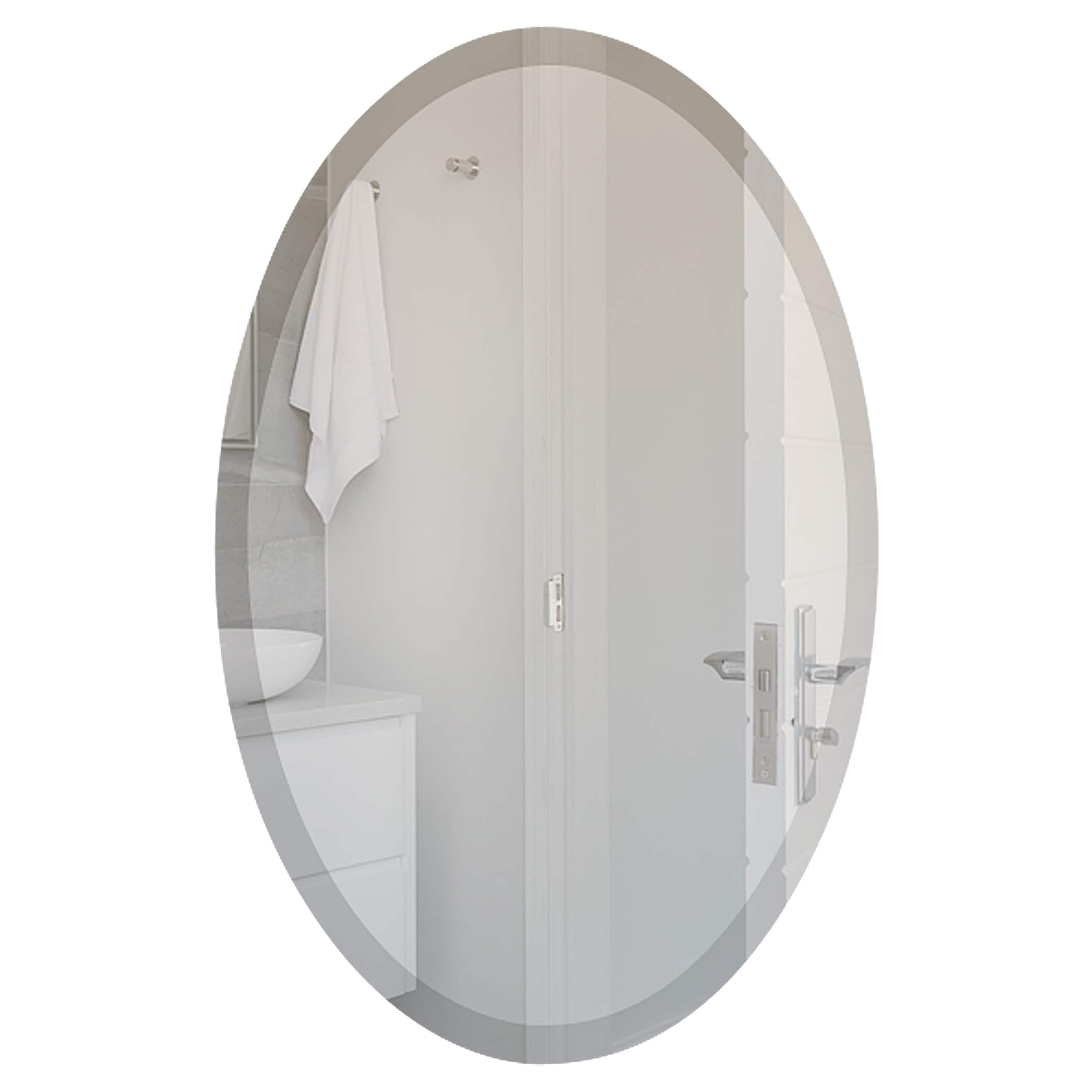 Wells Oval Frameless Beveled Mirror