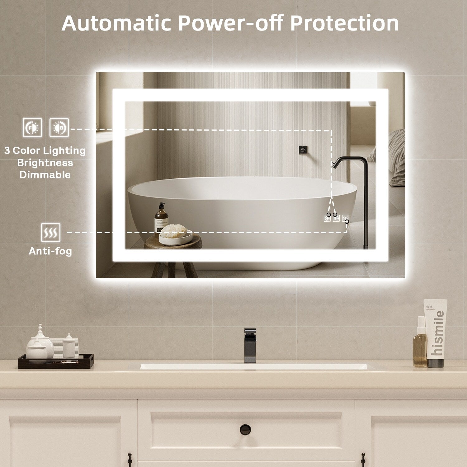 LED Mirror Backlit Front Lighted Bathroom Vanity Mirror