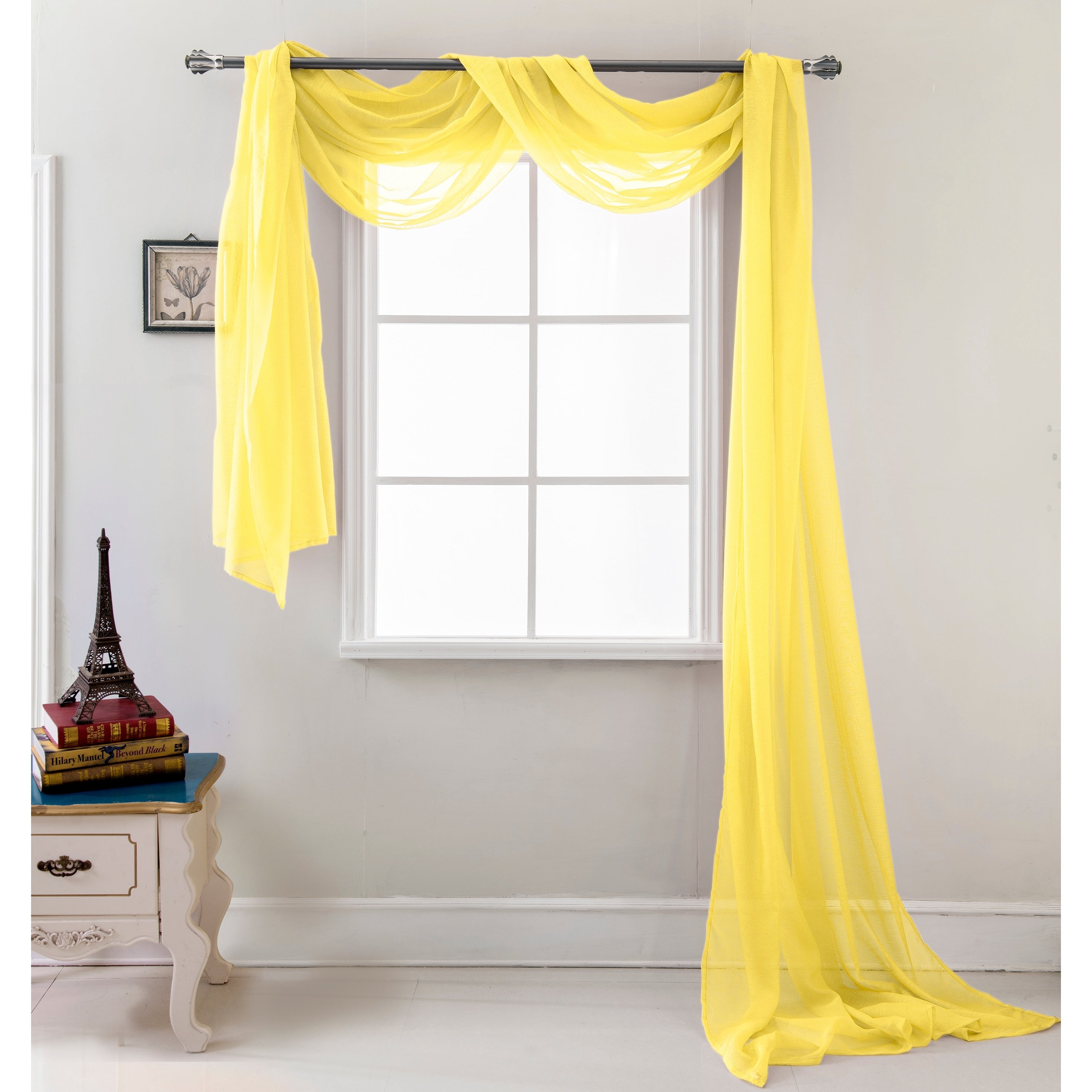 Celine Solid Sheer Curtain Canopy Bed Wedding Scarf