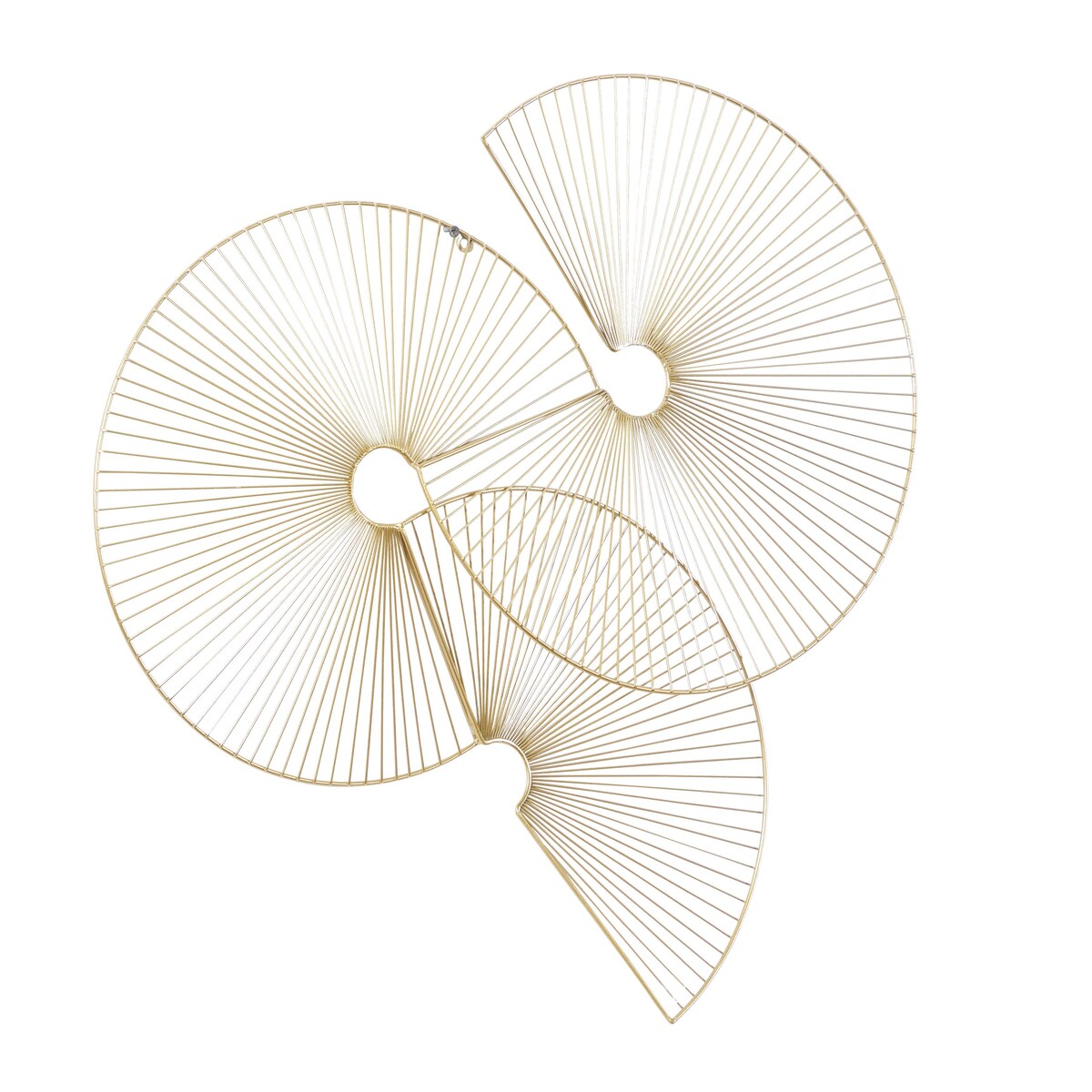 Metal Sunburst Half Moon Overlapping Wire Fan Home Wall Decor - Gold - CosmoLiving by Cosmopolitan