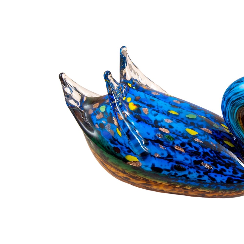 Spotted Duck Handcrafted Art Glass Figurine