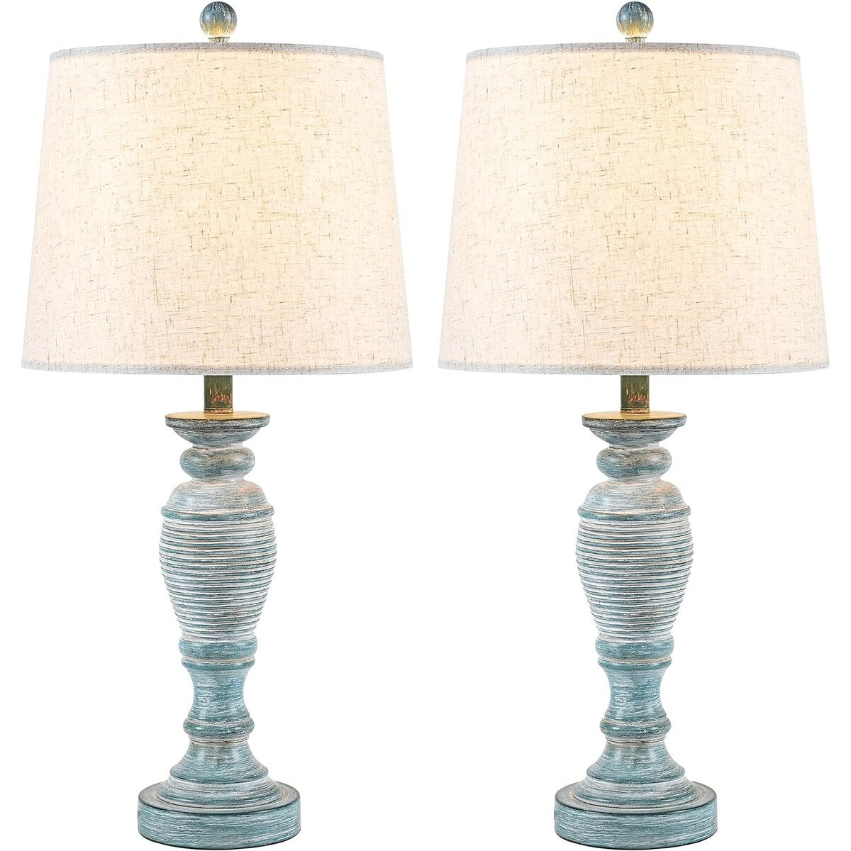 Farmhouse Table Lamps Set of 2, 3 Way Dimmable