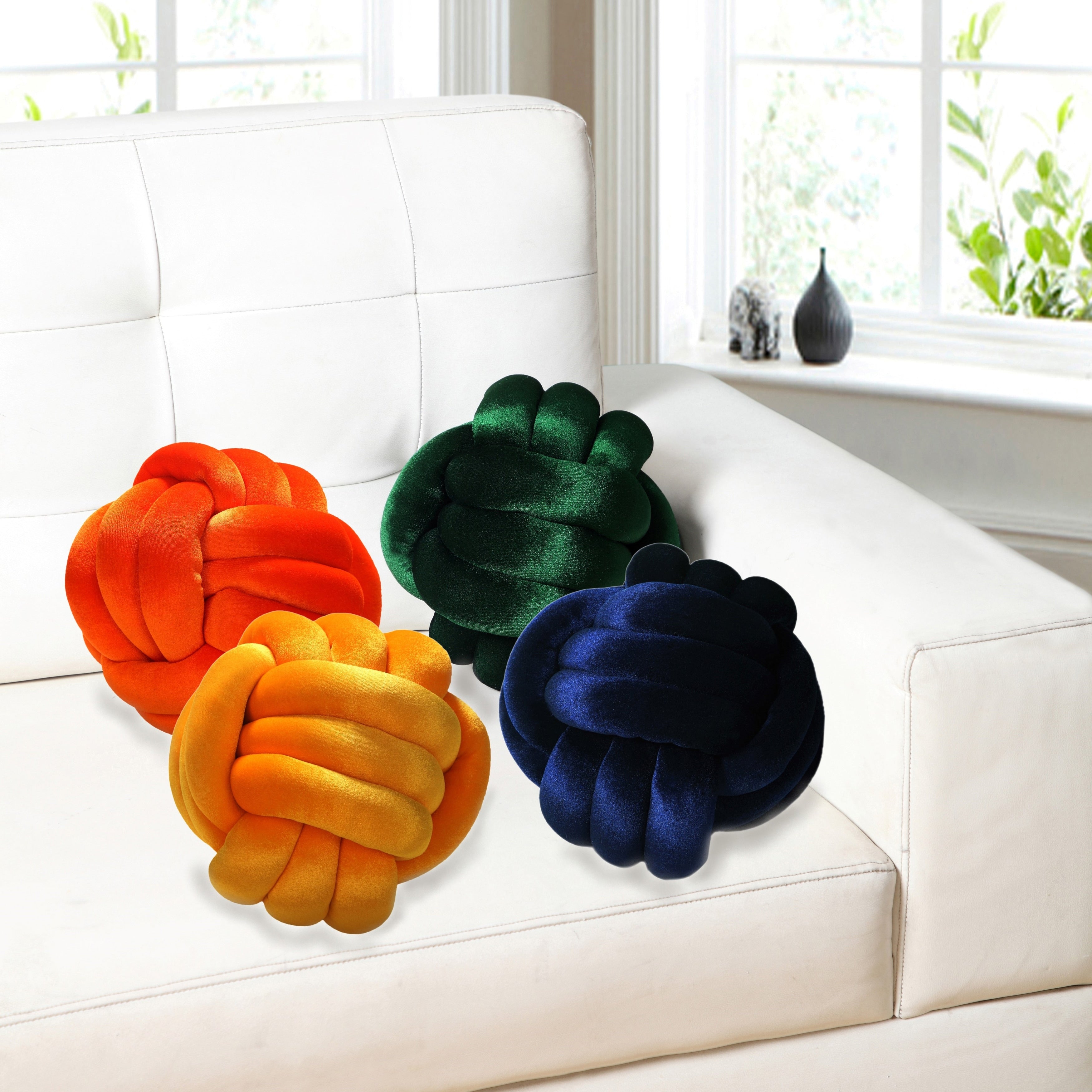 AANNY Design Austin Knot Braid Ball Accent Pillow