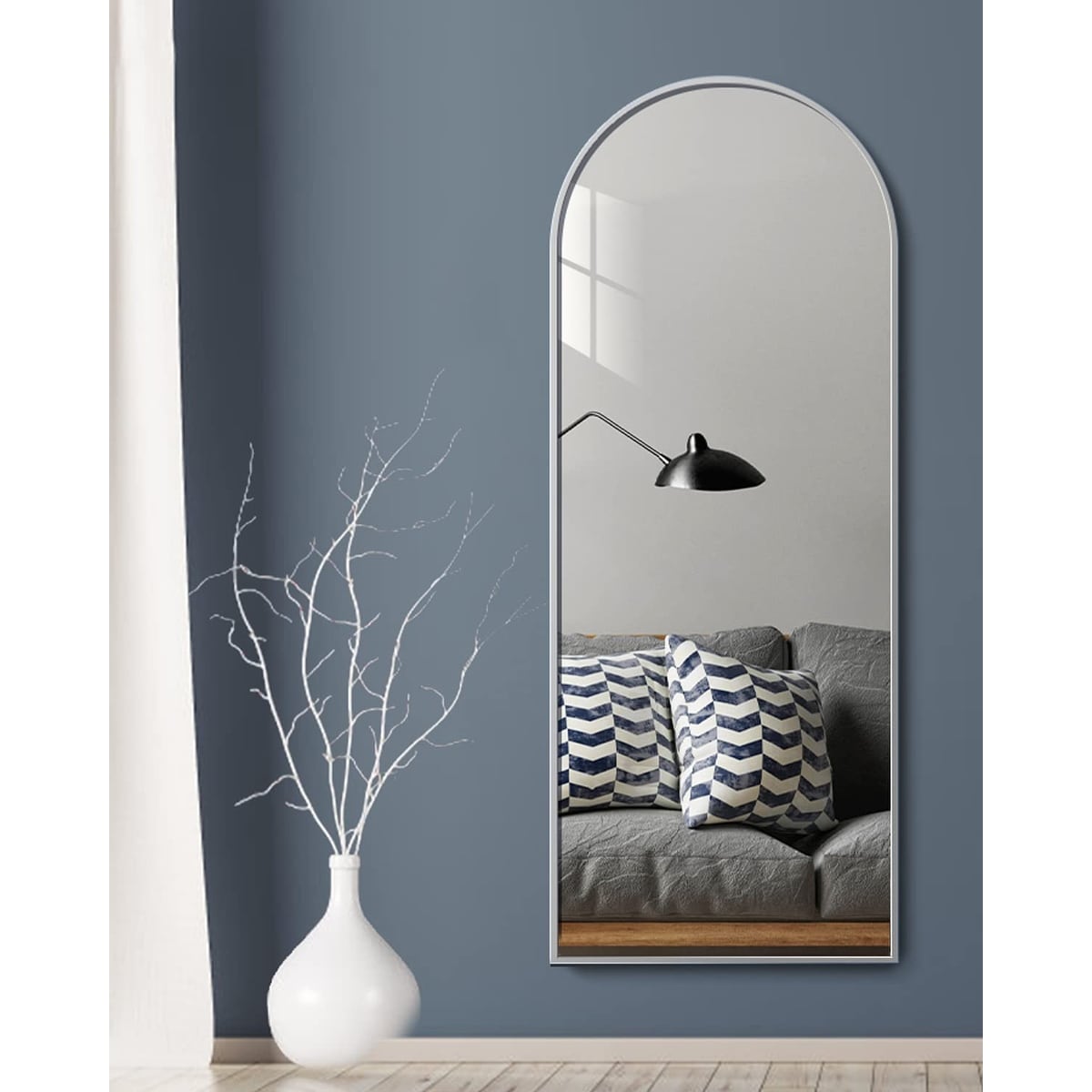 Arched Full Length Mirror, 64*21, Large Floor Mirror with Stand, Full Body Mirror Standing Mirror