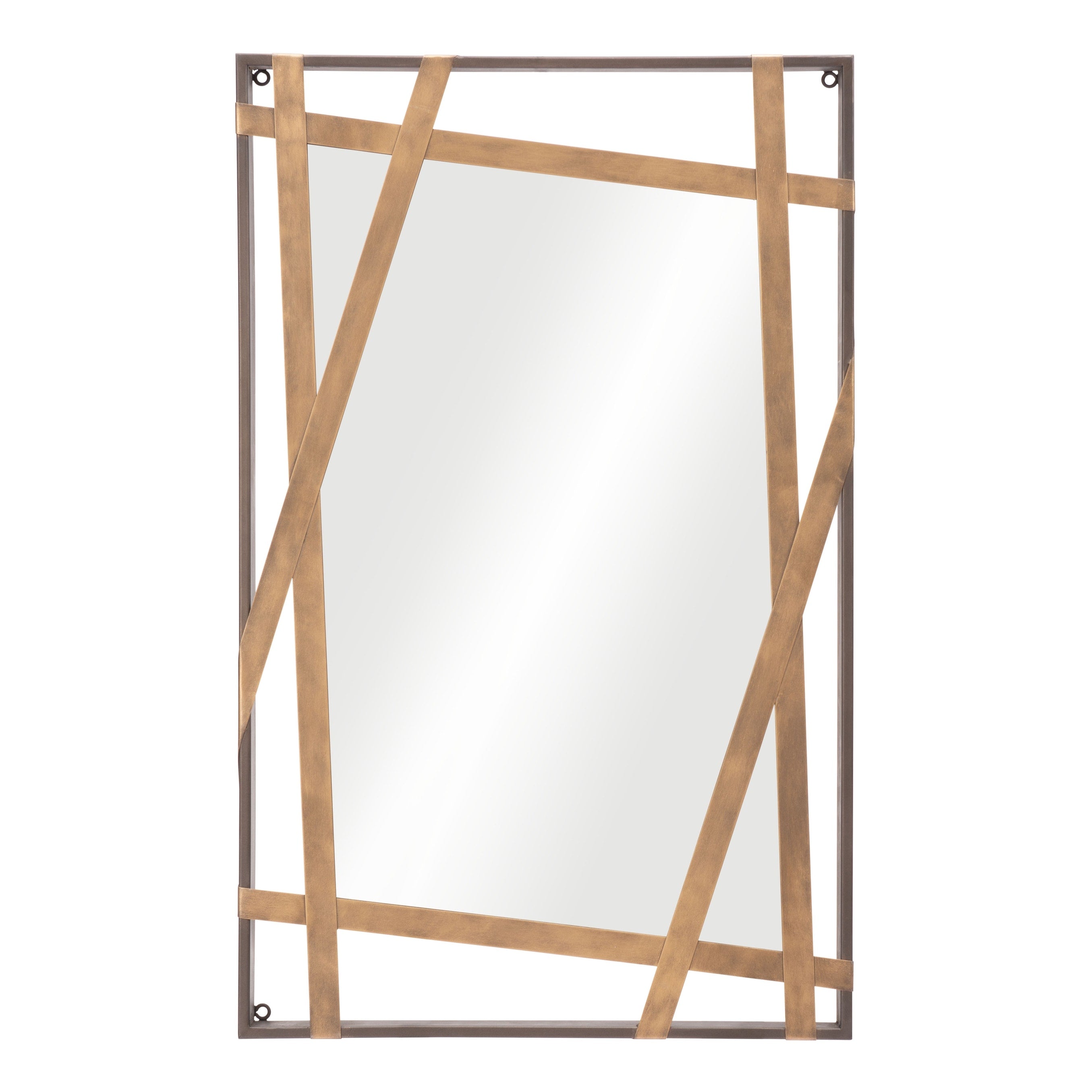 Kolton Mirror Antique Gold & Black - N/A