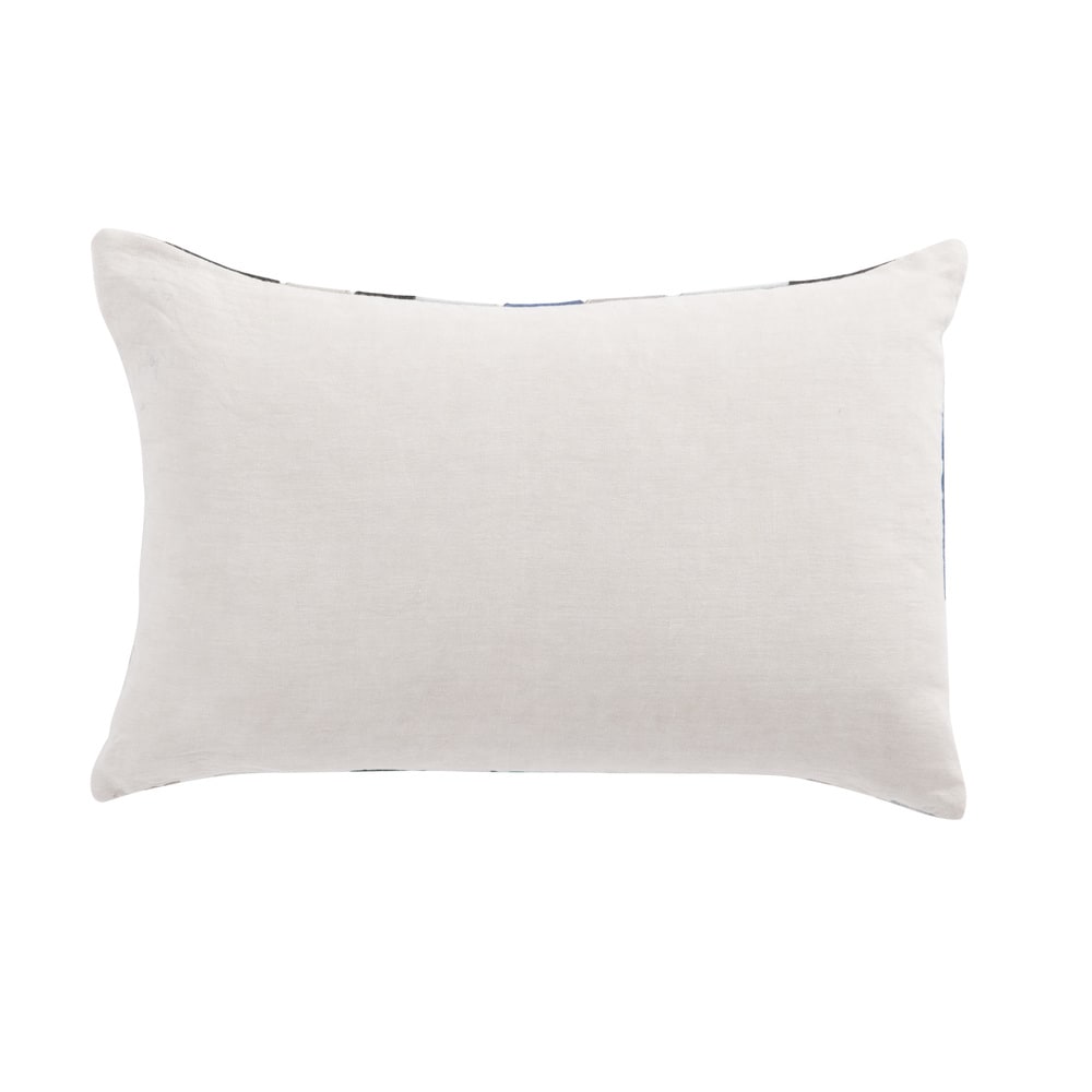 Nikki Chu Priscilla Blue/Ivory Geometric Poly Throw Pillow