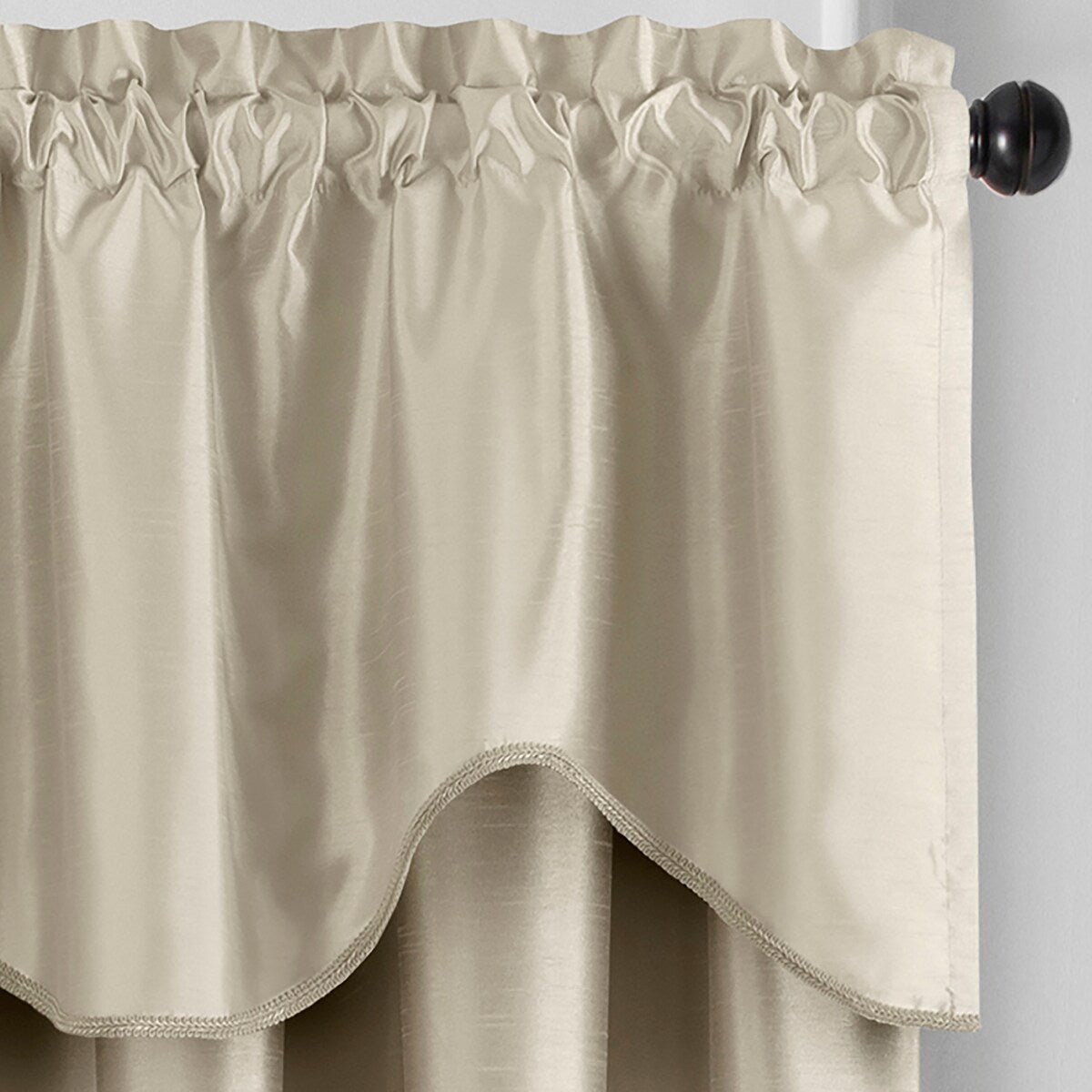 Gracewood Hollow Foster Faux Silk Scalloped Window Valance - 50x21